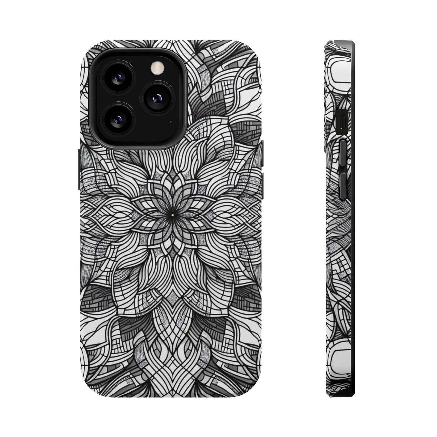 Black and White Art Explosion iPhone Tough Case