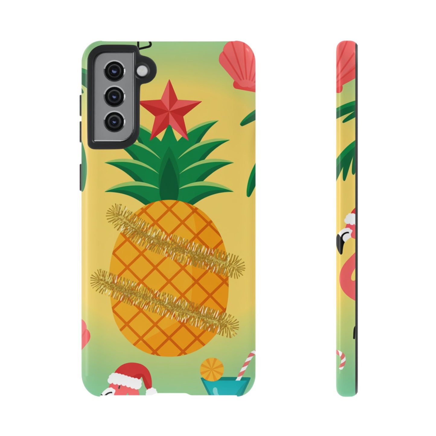 Samsung Christmas Pineapple phone case with festive tropical design and impact-resistant protection