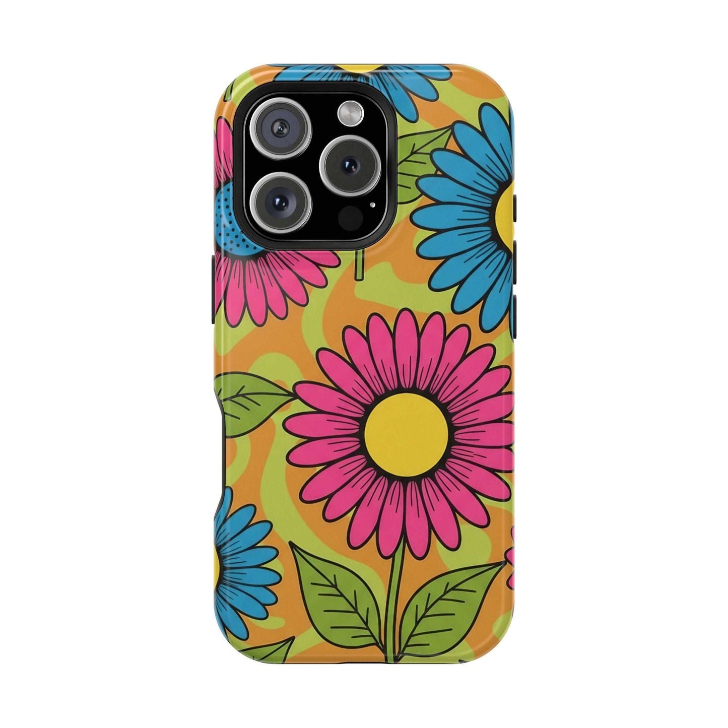 Flower Child iPhone Tough Case with vibrant floral design and impact-resistant protection