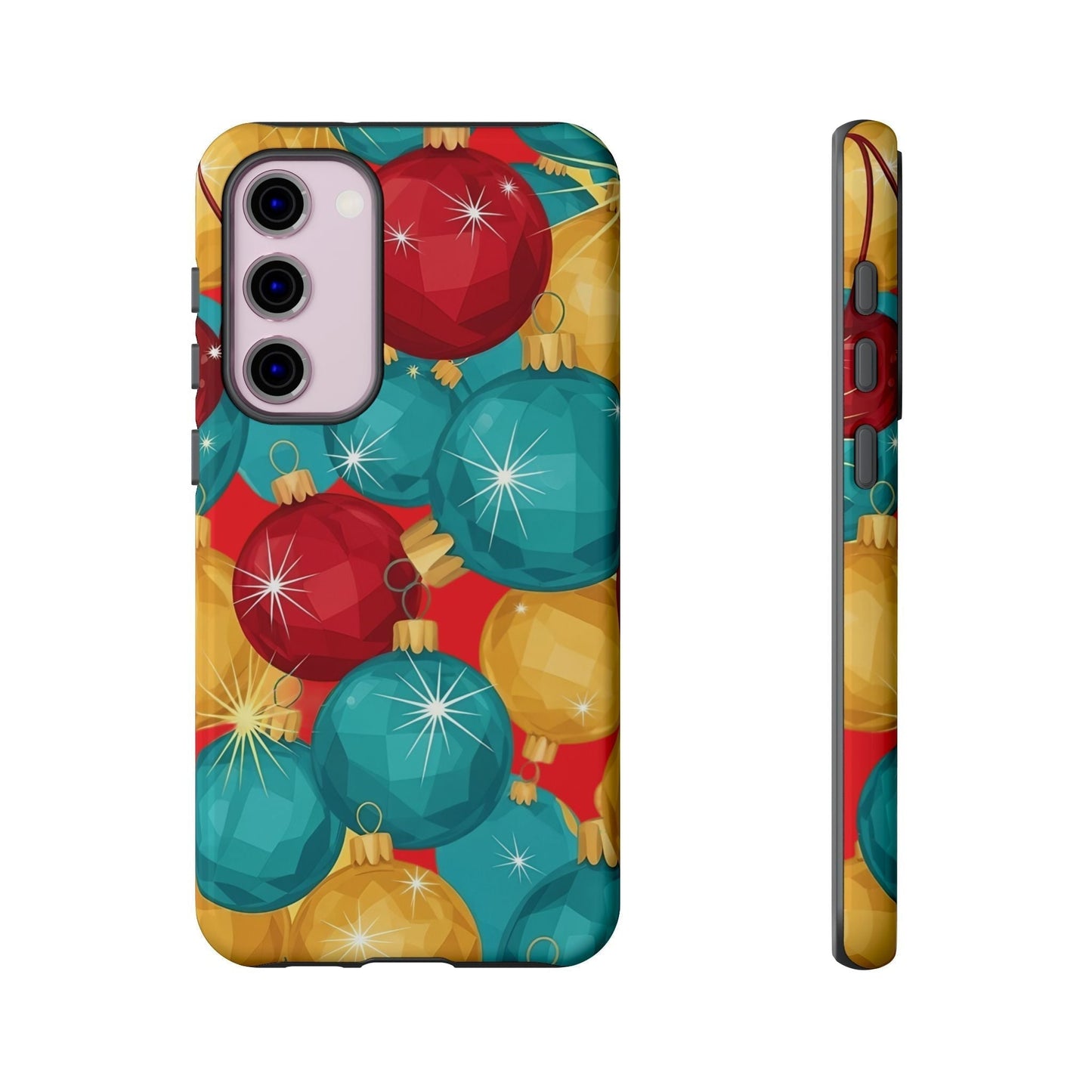 Samsung Tough Case with colorful Christmas bulb design for holiday phone protection