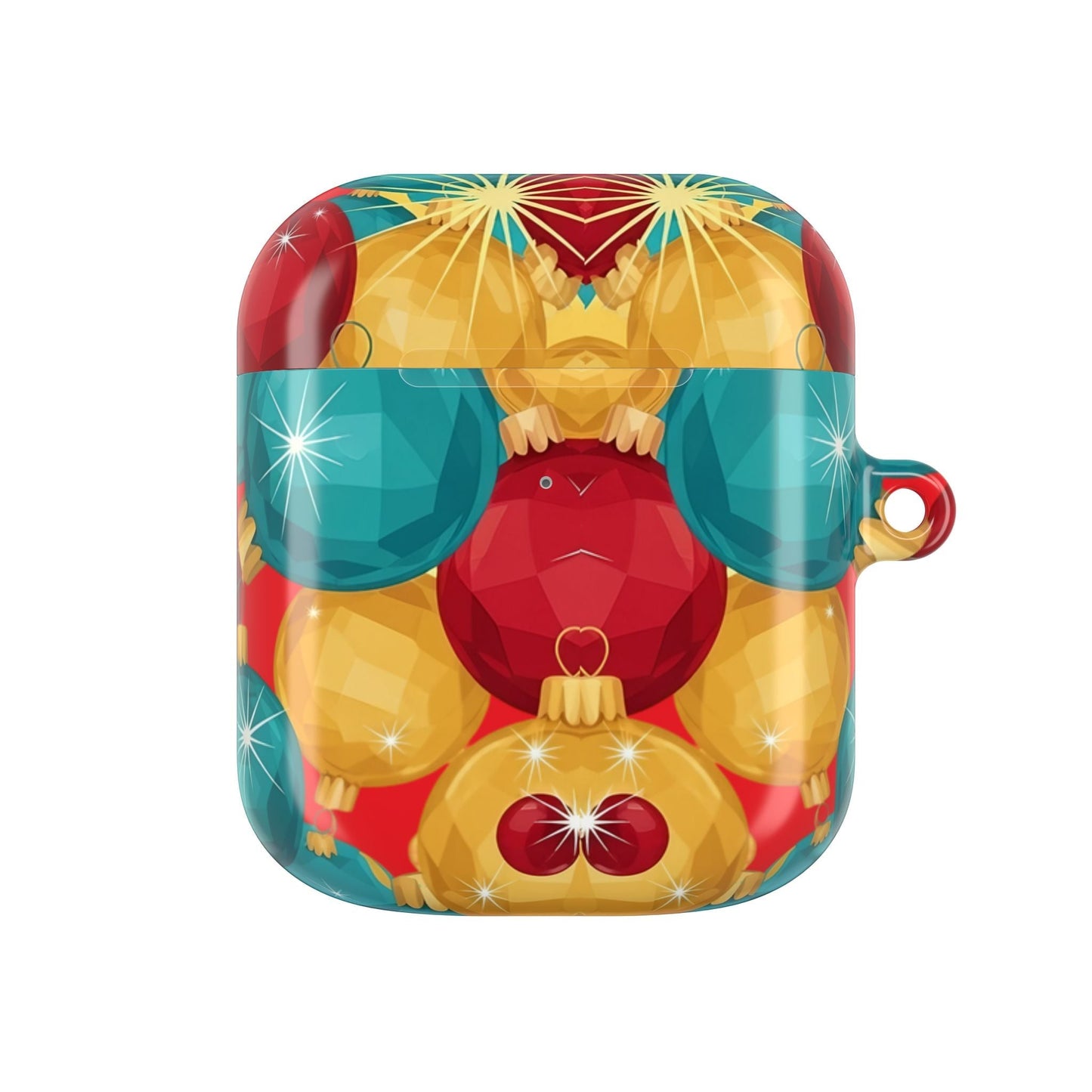 Christmas Tree Sparkle Bulb AirPod Case with colorful holiday ornament design and glossy finish