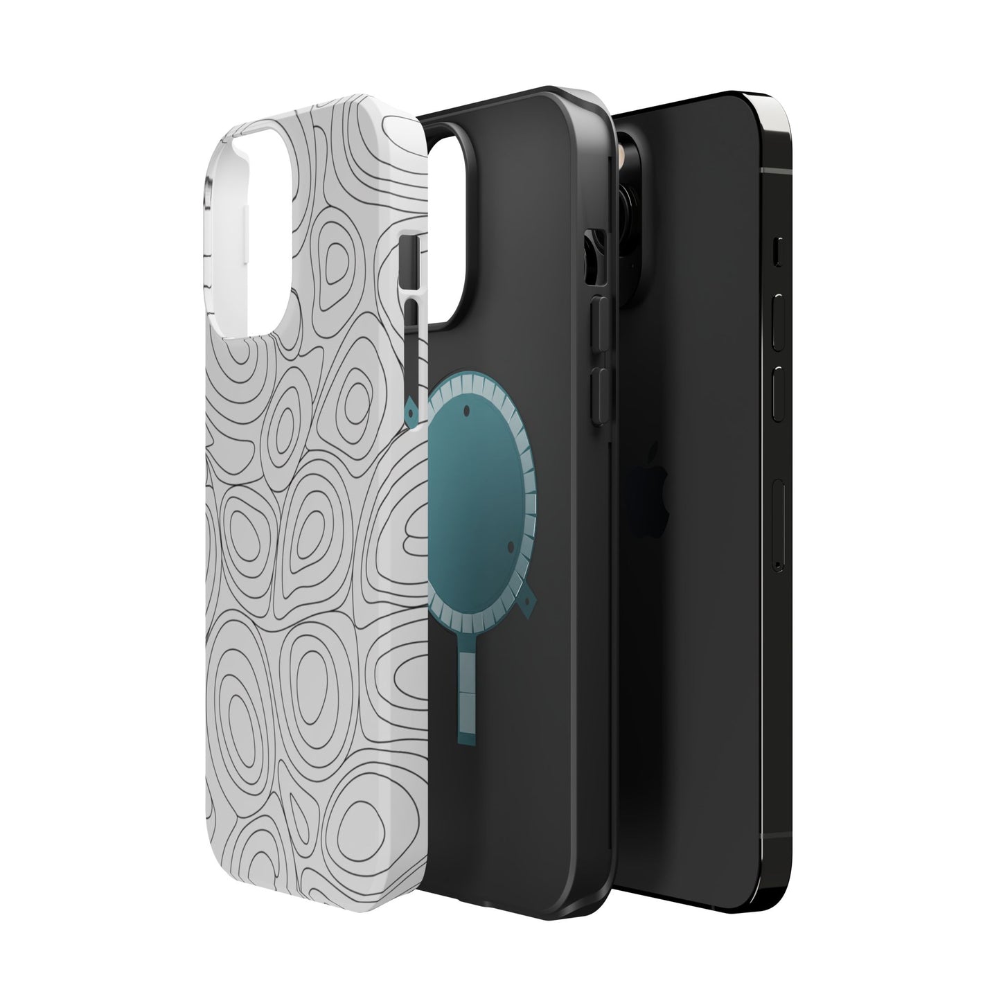 Black and White Abstract Circles Design iPhone Tough Case