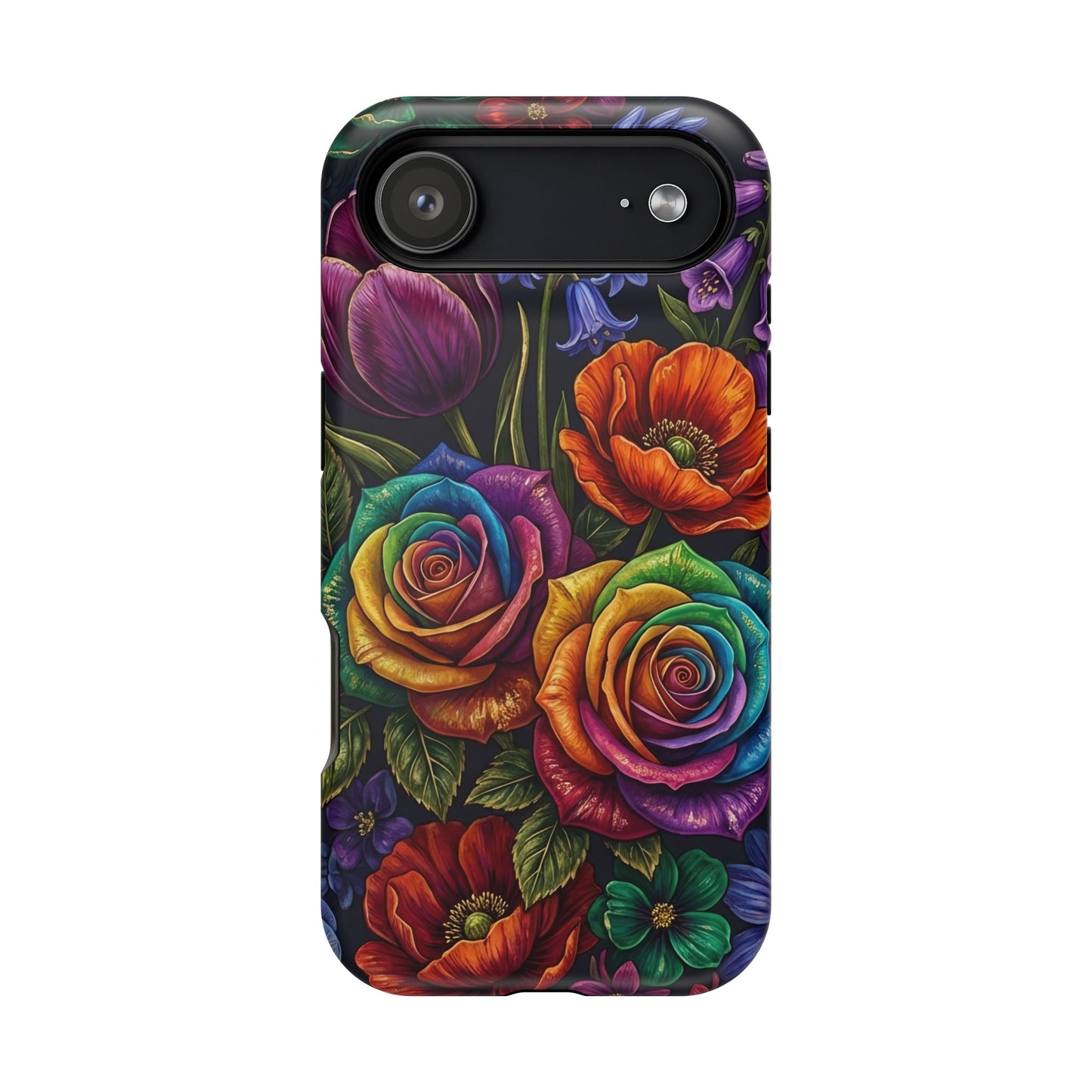 Rainbow Rose iPhone Tough Case — Magnetic Impact-Resistant Phone Case