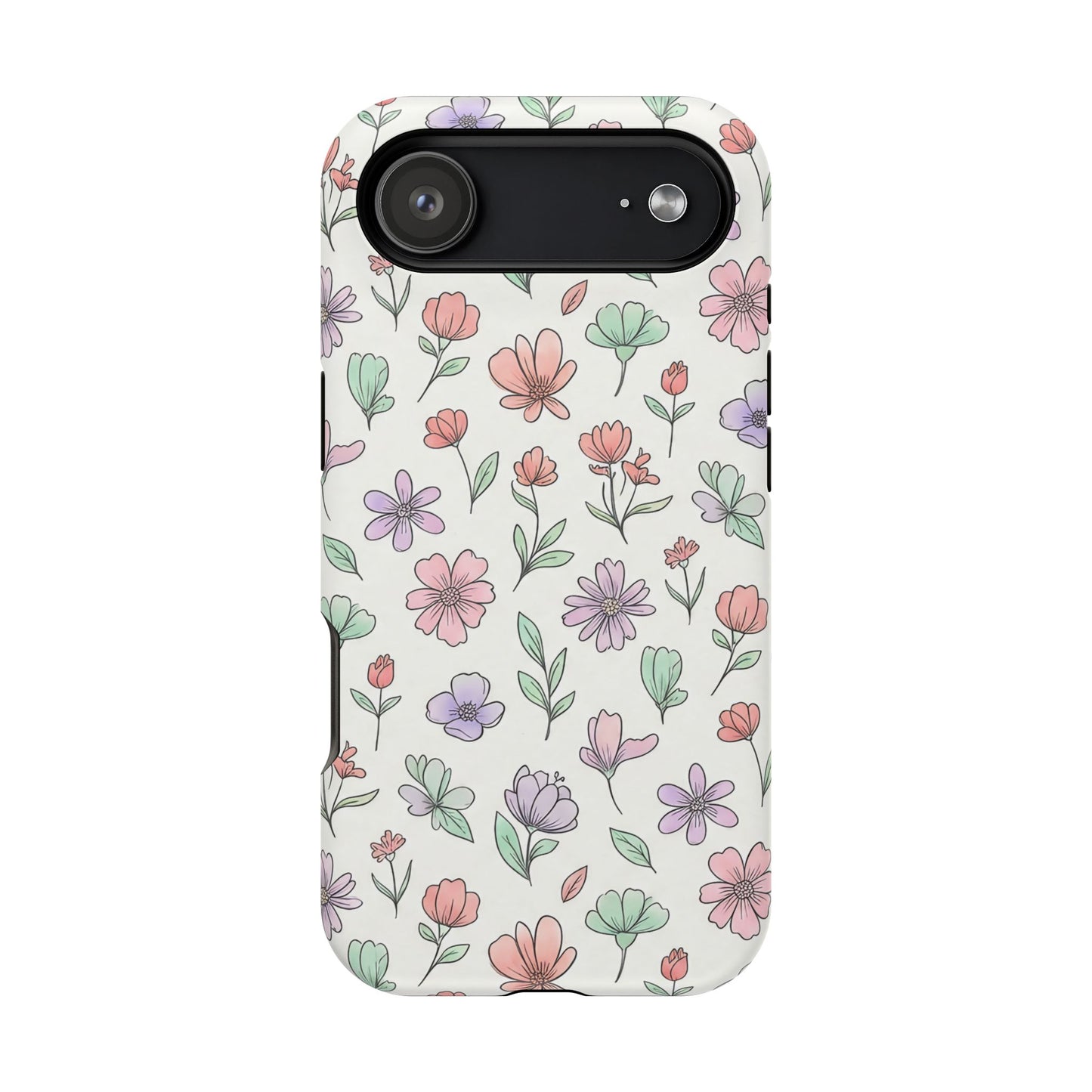 Artistic Floral iPhone Case — Magnetic Impact-Resistant Protection