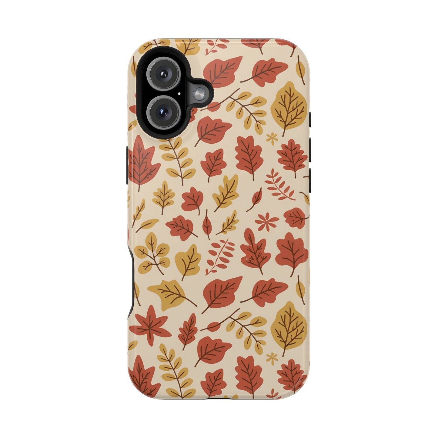 Fall Leaves iPhone tough case with vibrant autumn leaf design and MagSafe compatibility