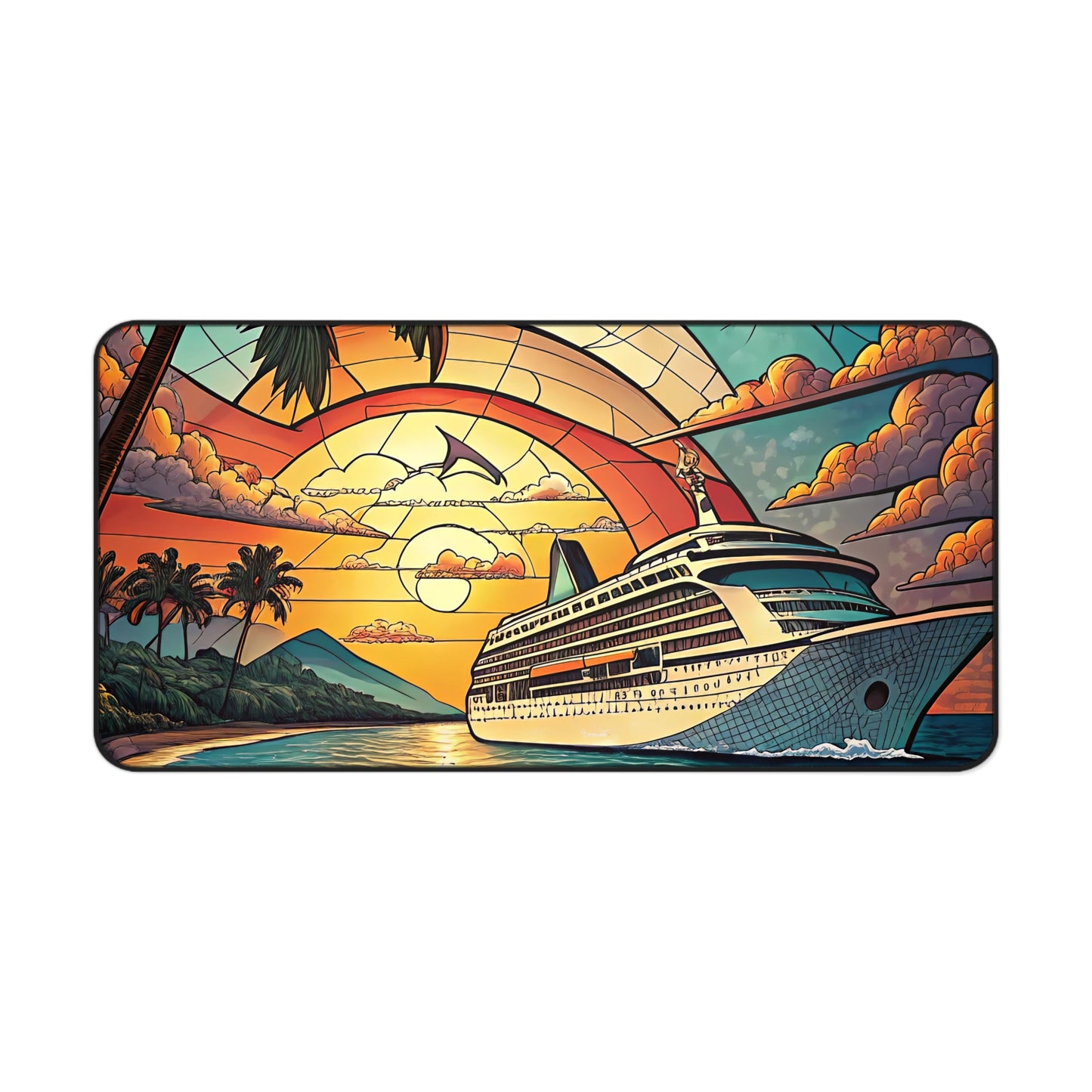 Cruise Life Stained Glass Inspired Desk Mat