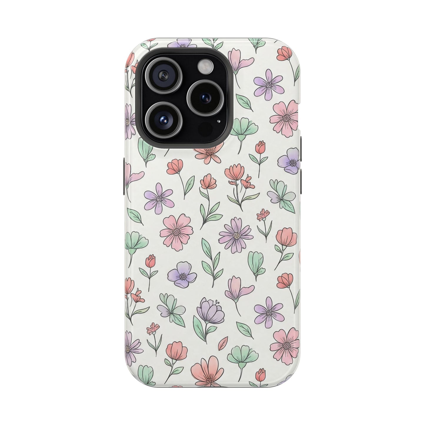 Artistic Floral iPhone Case — Magnetic Impact-Resistant Protection