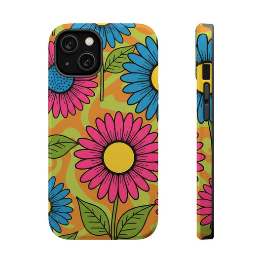 Colorful Flower Child iPhone Tough Case with magnetic impact-resistant protection and vibrant floral design