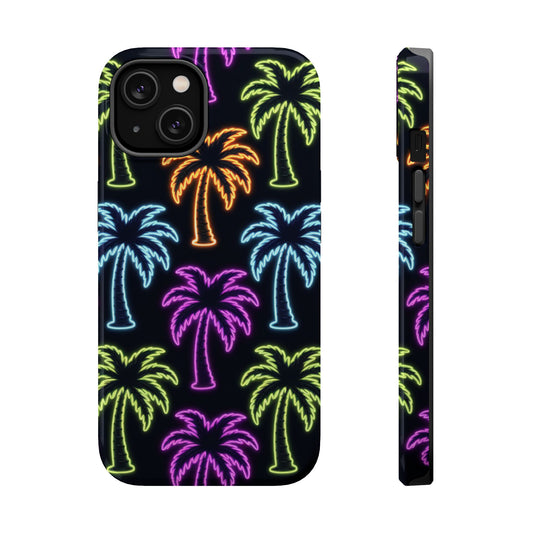 Neon Palm Tree iPhone Tough Case