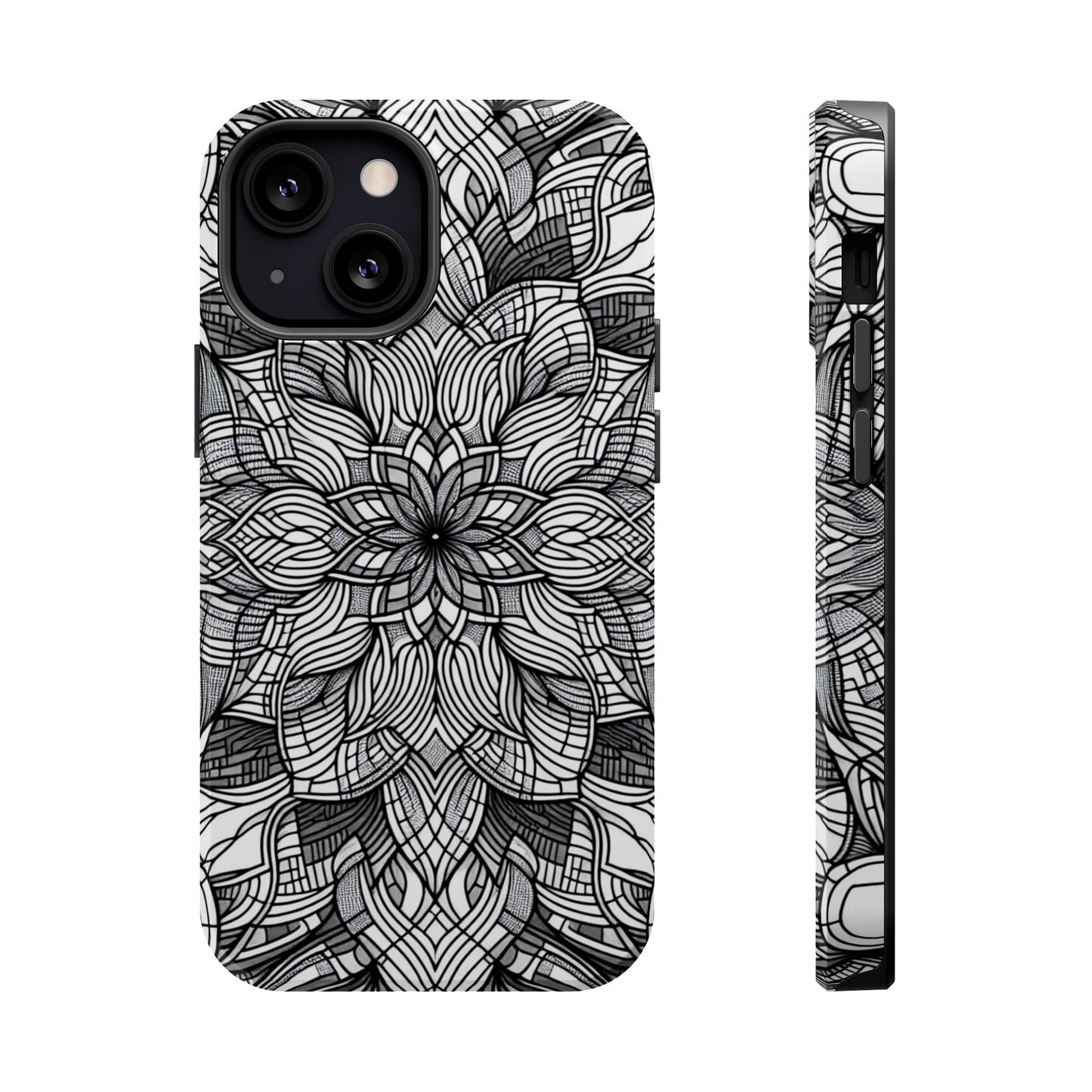 Black and White Art Explosion iPhone Tough Case