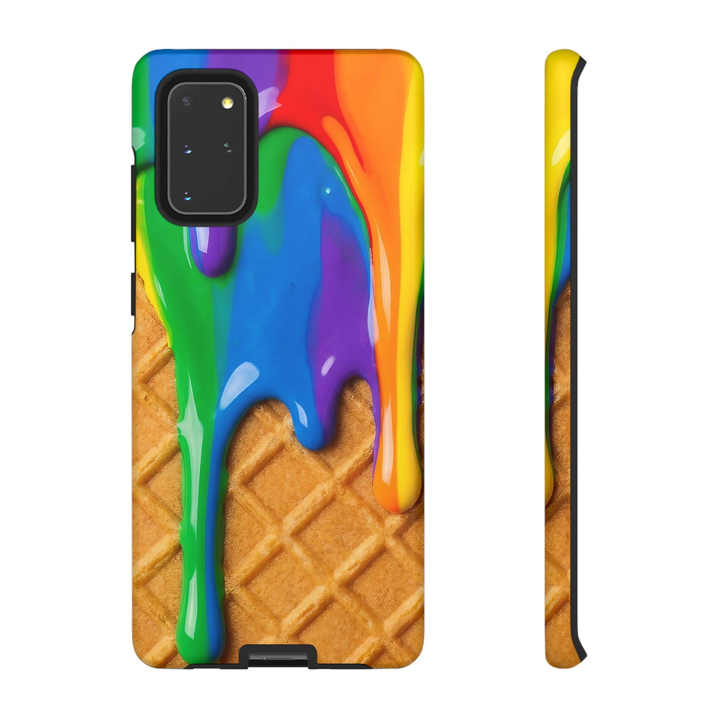 Rainbow Waffle Drip Samsung Phone Case — Tough Protective Cover