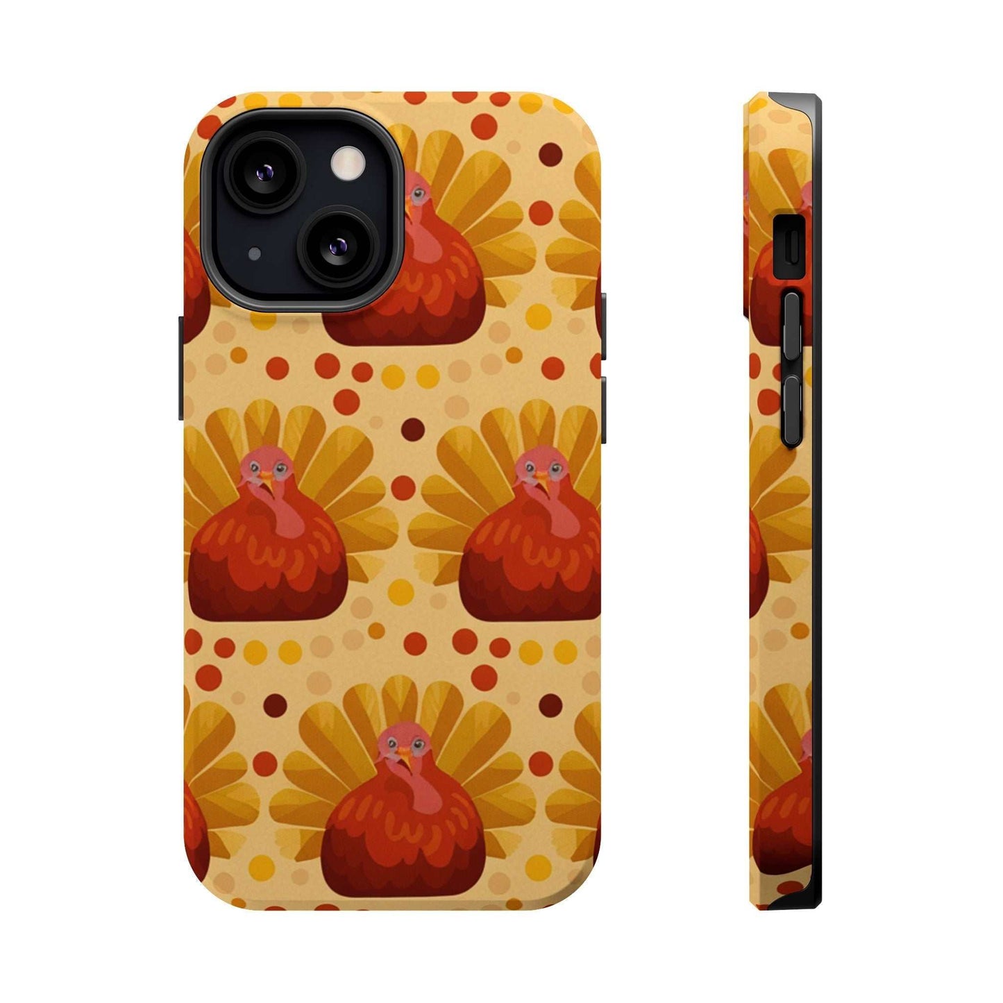 Turkey Celebration iPhone Case with vibrant turkey design and durable dual-layer protection for Thanksgiving festivities