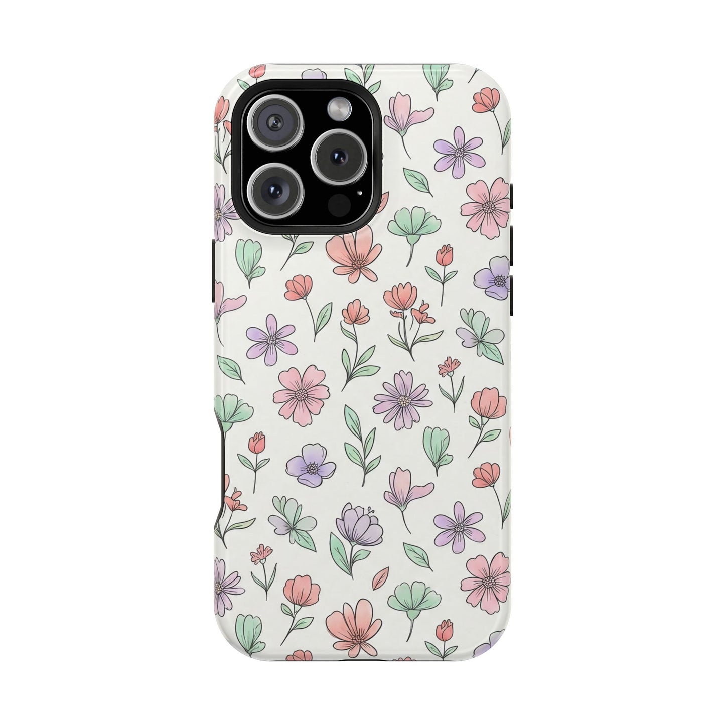 Artistic Floral iPhone Case — Magnetic Impact-Resistant Protection