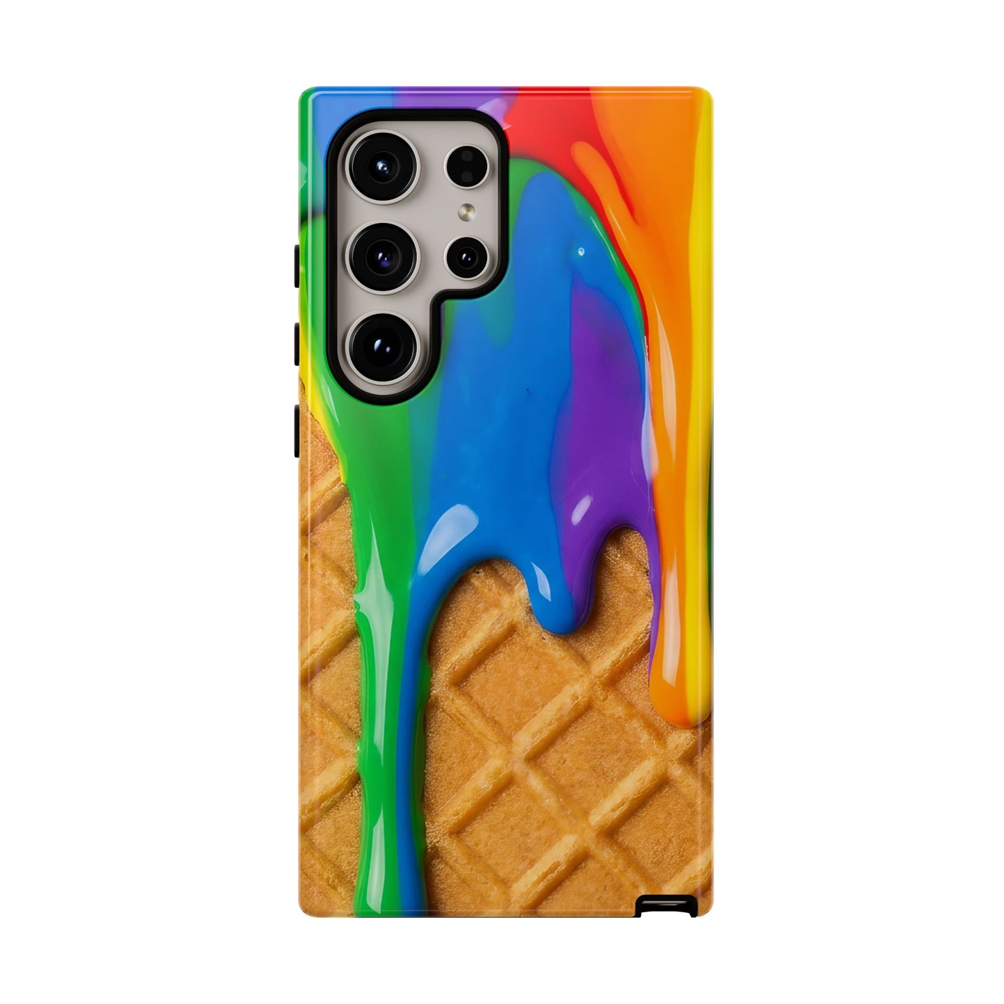 Rainbow Waffle Drip Samsung Phone Case — Tough Protective Cover