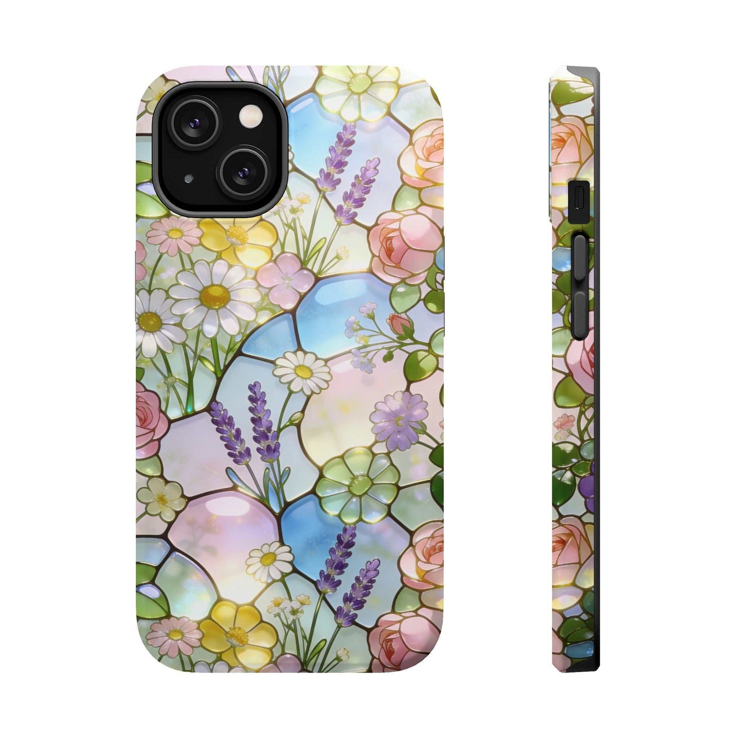 Stained Glass Floral iPhone Case — Magnetic Impact-Resistant