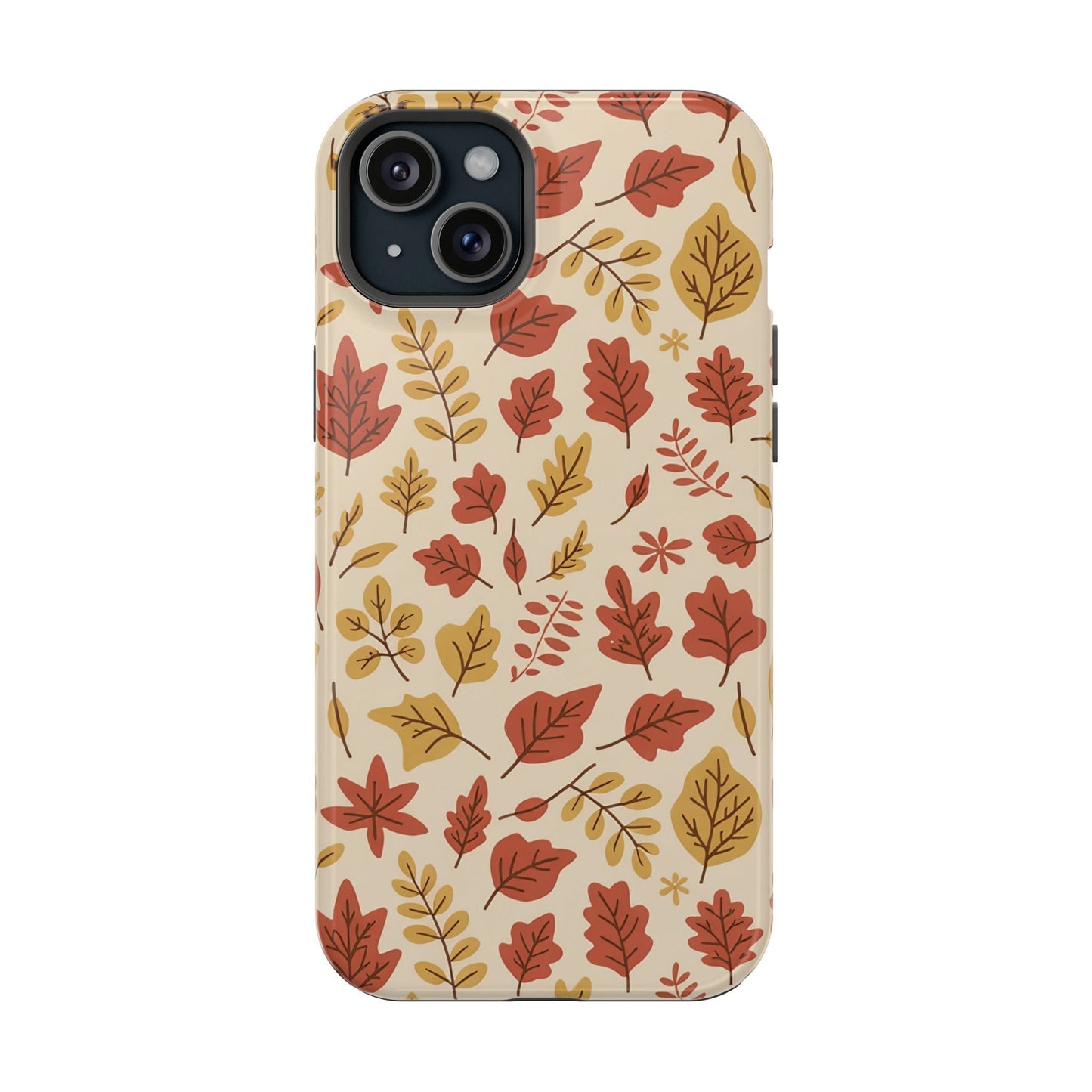 Fall Leaves iPhone tough case with autumn leaf design and MagSafe compatibility