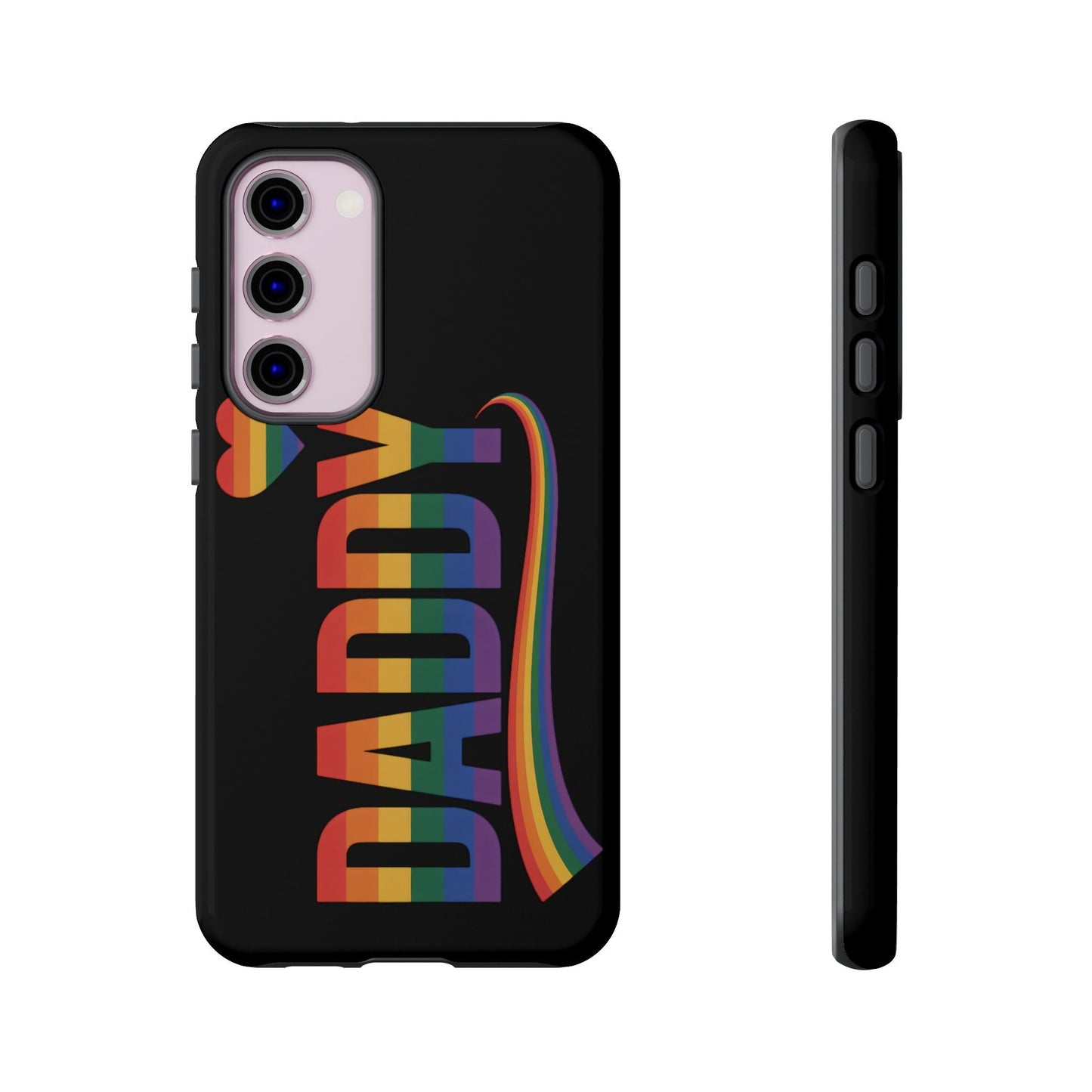 Samsung Tough Case with LGBT inspired rainbow "DADDY" design for Samsung Galaxy phones, durable and protective.