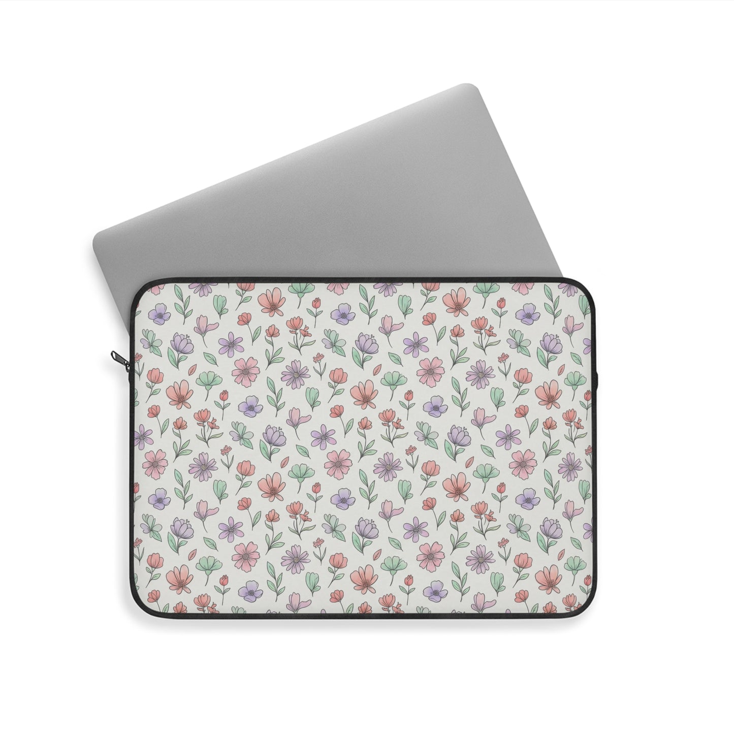 Floral Art Laptop Sleeve — Artistic Botanical Laptop Case