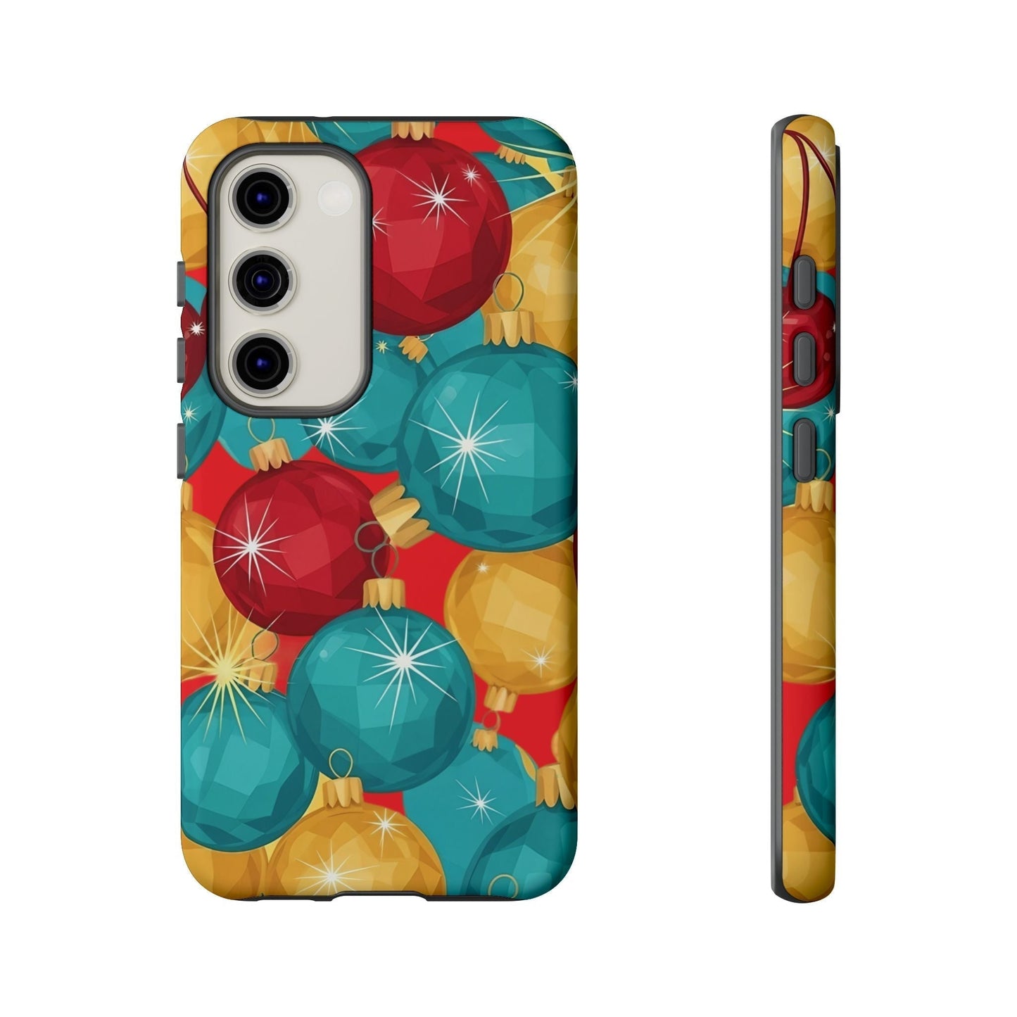 Samsung Tough Case with colorful Christmas tree sparkle bulb design for holiday protection