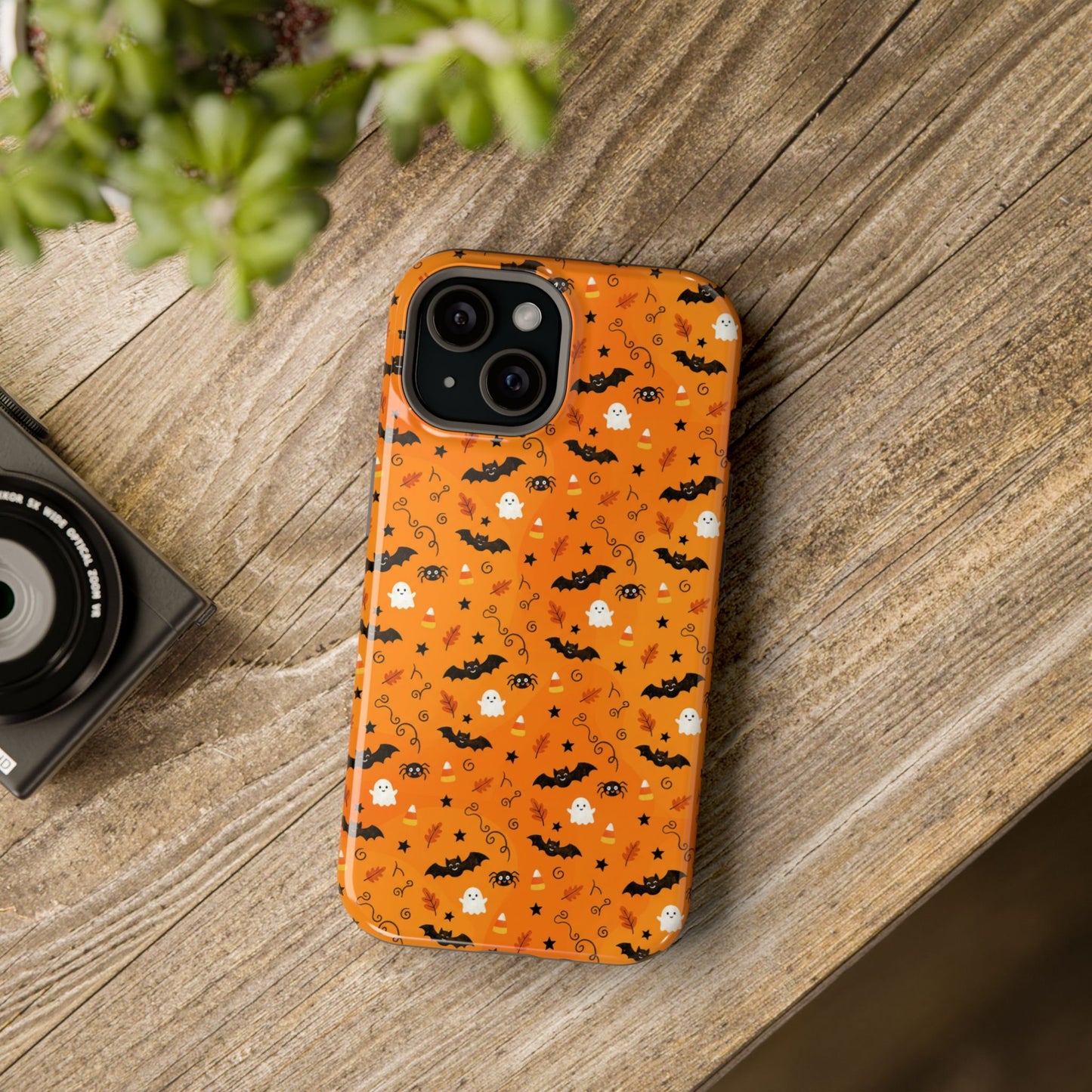 Boo-tiful Halloween Bat & Ghost iPhone Case