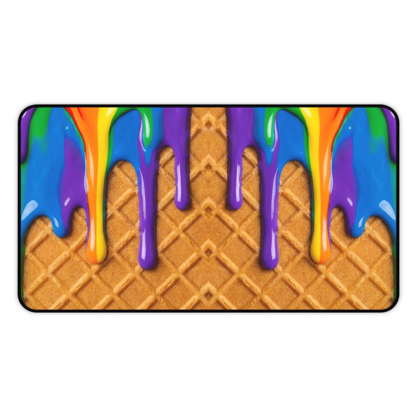 Rainbow Waffle Drip Desk Mat
