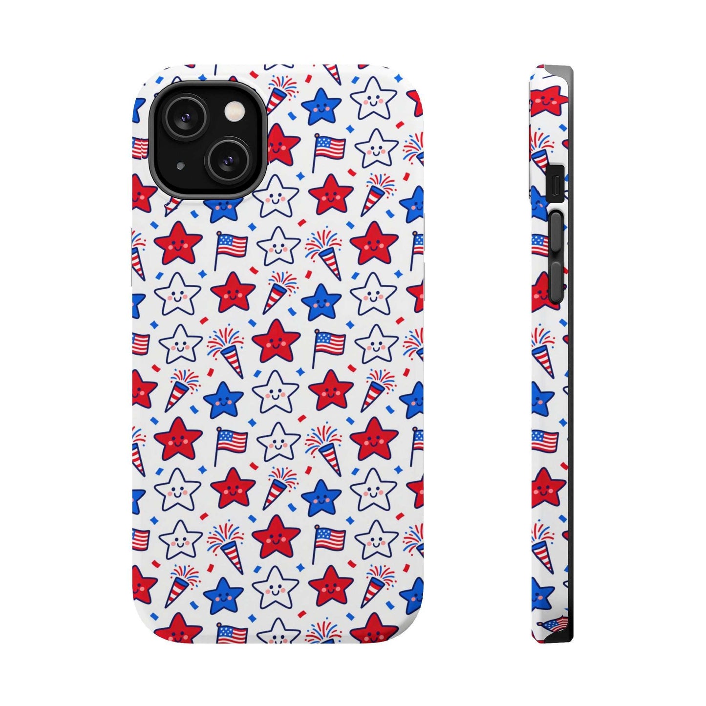 Kawaii 4th of July Phone Case – Cute Patriotic iPhone Case with MagSafe, Shockproof Protective Cover