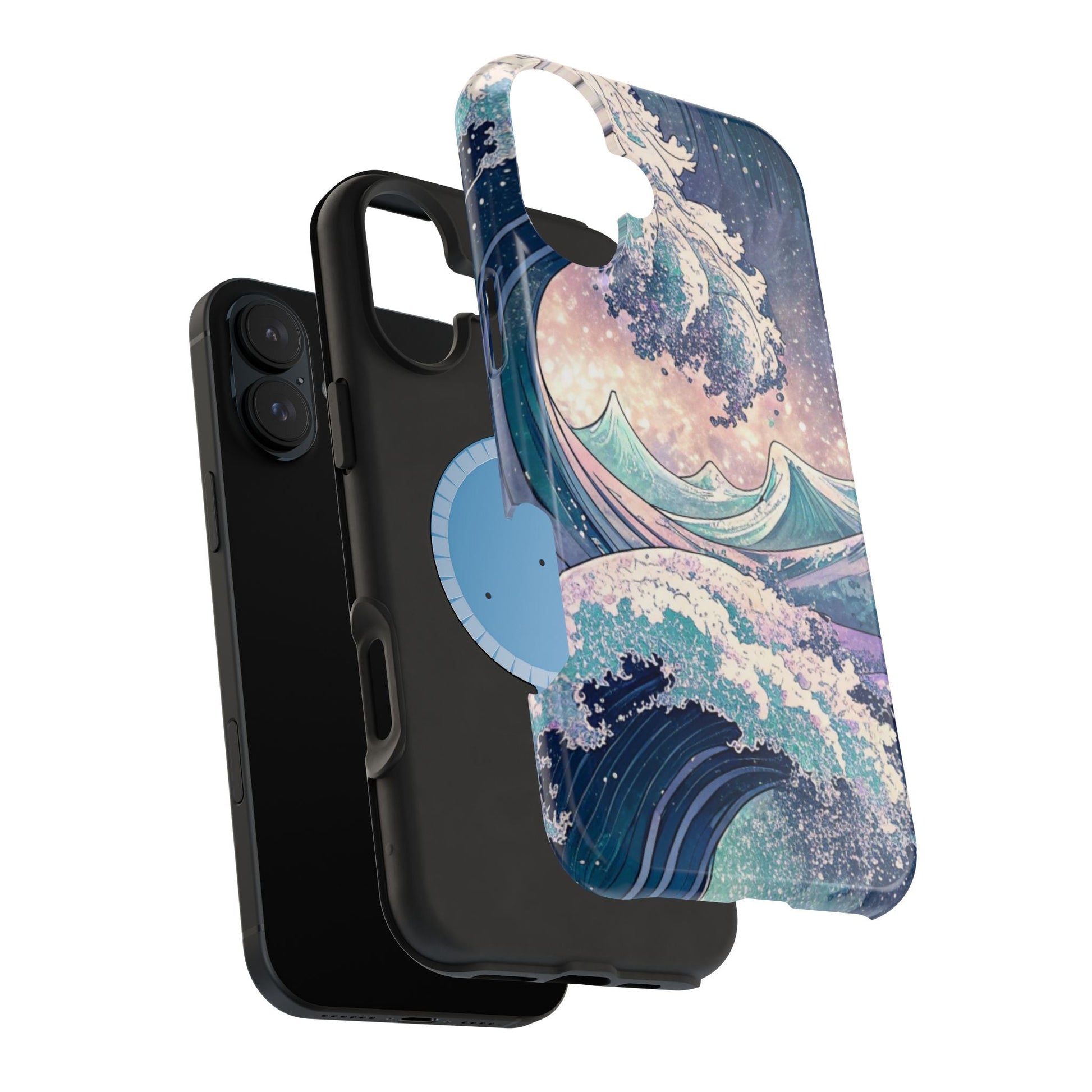 Crashing Waves Design iPhone case with magnetic MagSafe protection and coastal wave artwork