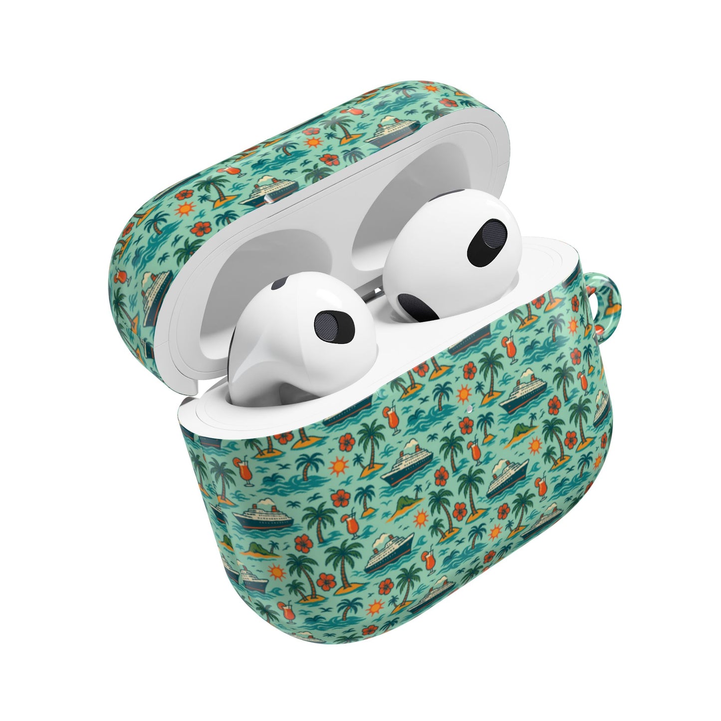 Cruise Ship and Palm Trees AirPod Case
