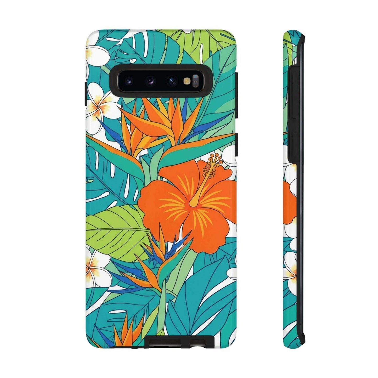 Vibrant Floral Samsung Case with colorful tropical flowers and durable protective design for Samsung phones