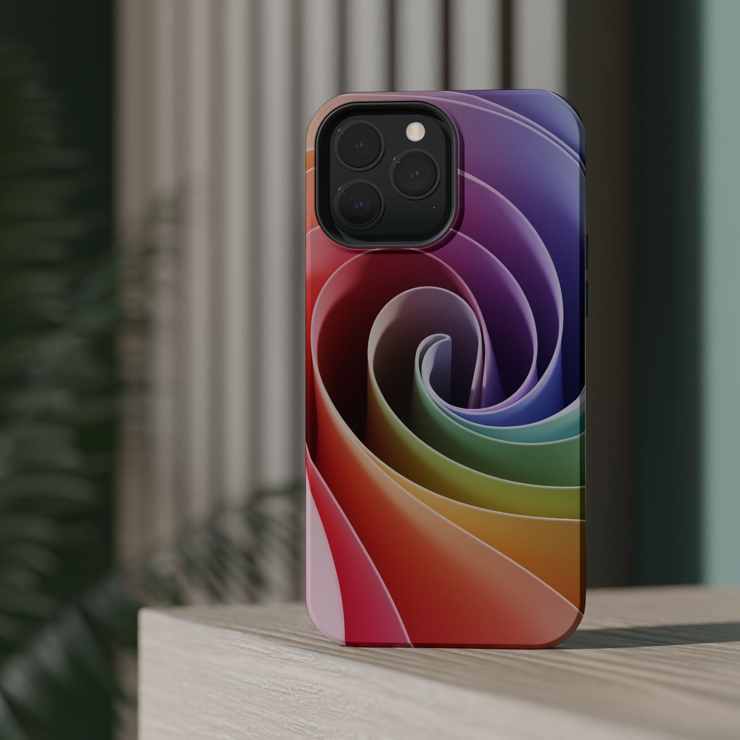 Twisted Rainbow Swirl Design iPhone Tough Case