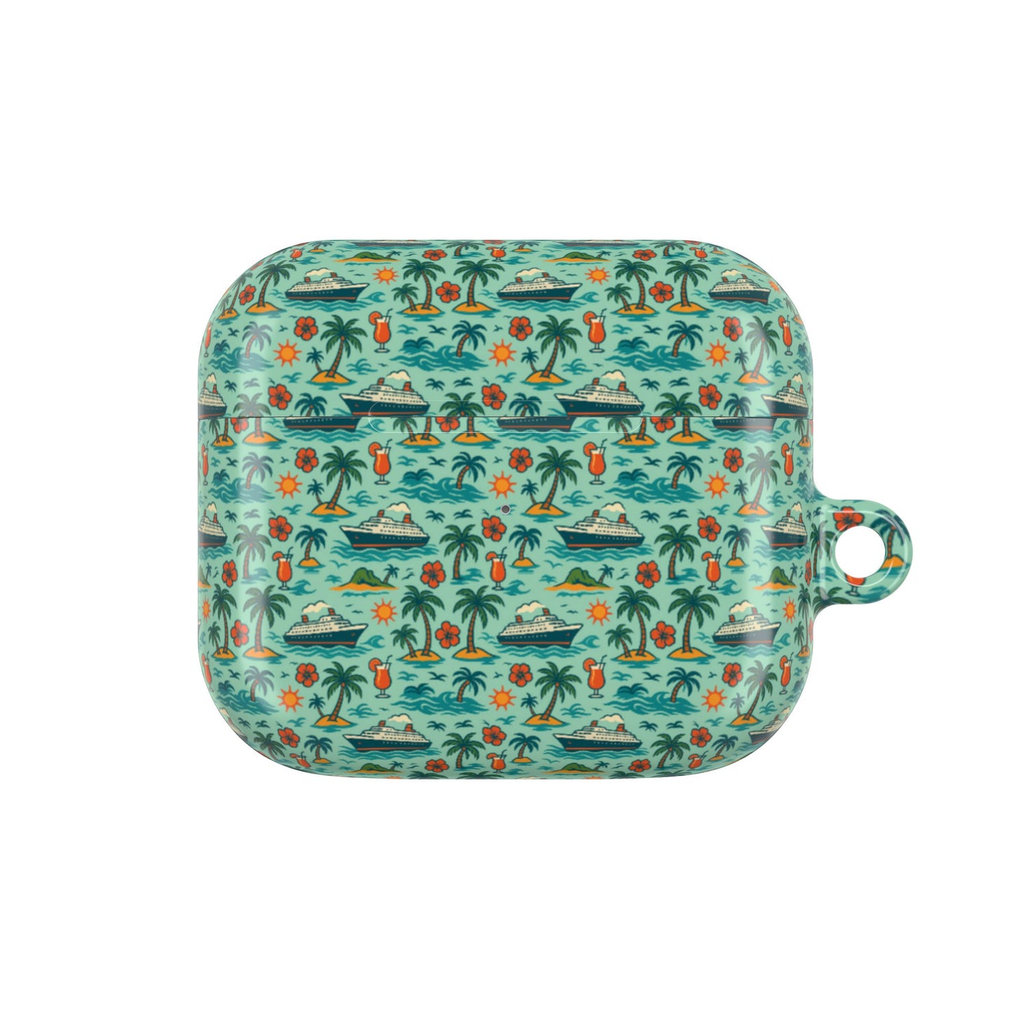 Cruise Ship and Palm Trees AirPod Case