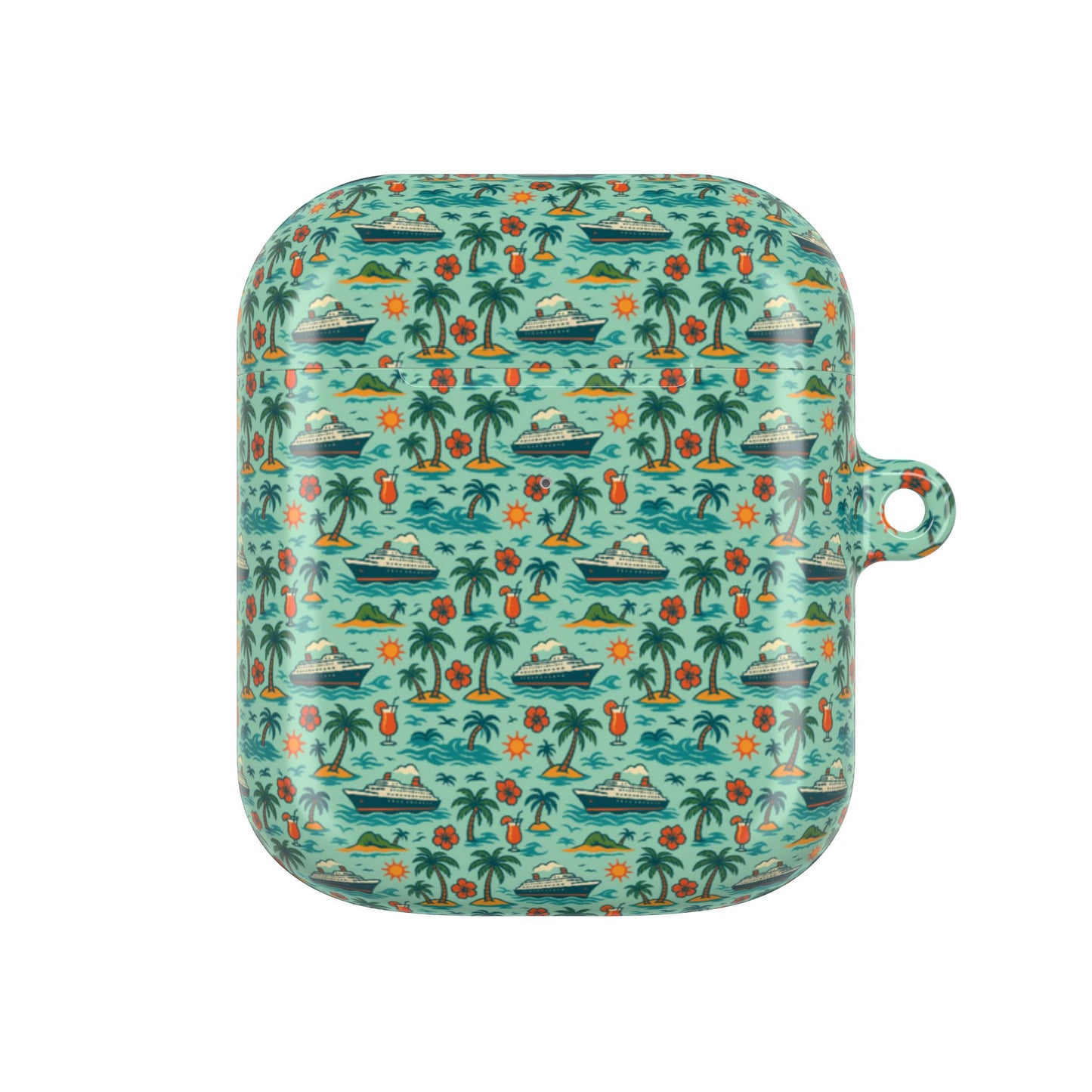Cruise Ship and Palm Trees AirPod Case