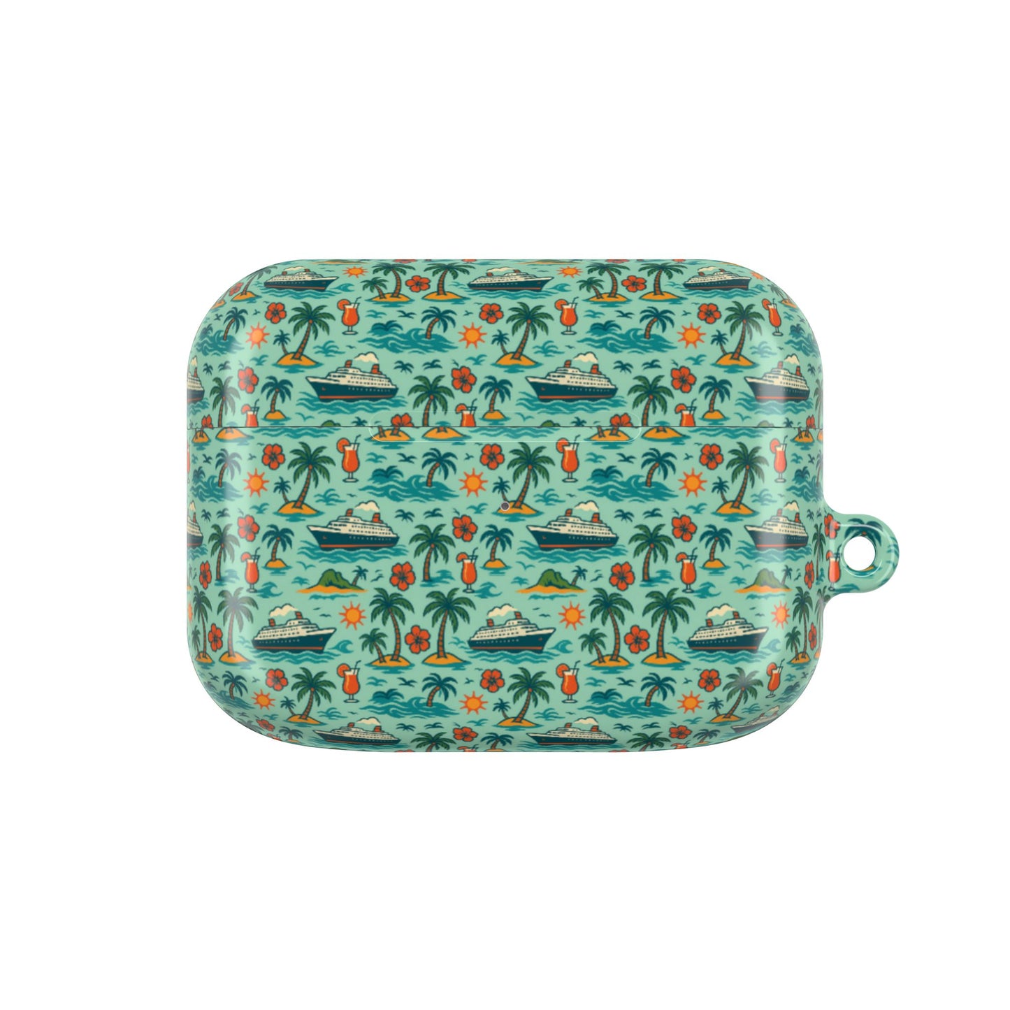 Cruise Ship and Palm Trees AirPod Case