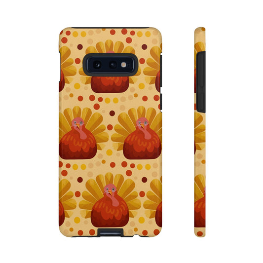 Turkey Samsung Phone Case with festive turkey design, dual-layer protection, and wireless charging compatibility.