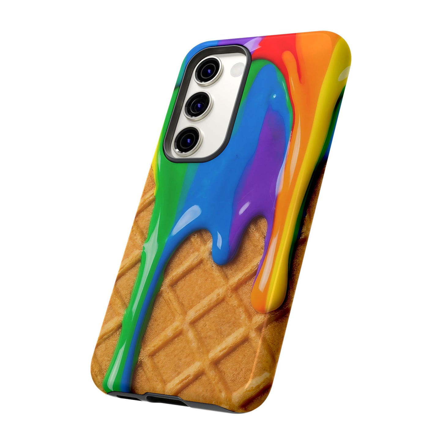 Rainbow Waffle Drip Samsung Phone Case — Tough Protective Cover