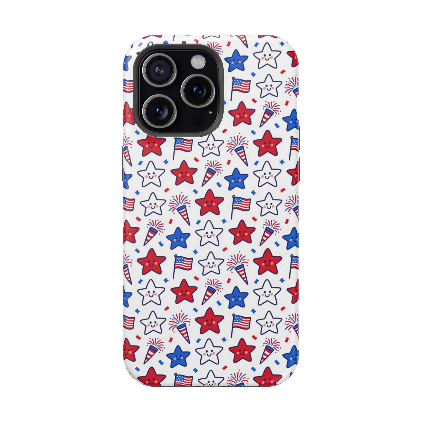 Kawaii 4th of July Phone Case – Cute Patriotic iPhone Case with MagSafe, Shockproof Protective Cover