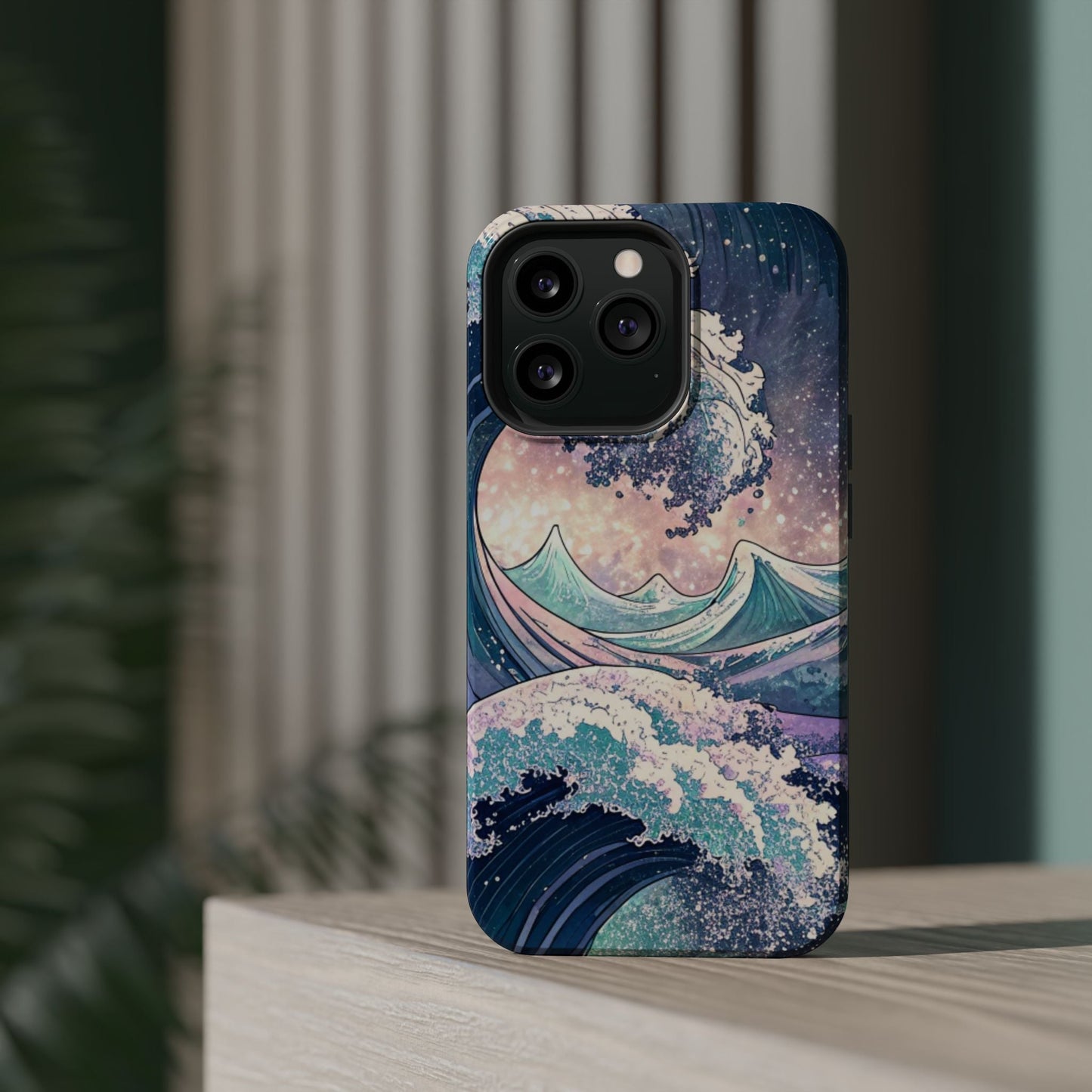 Crashing Waves Design iPhone case with MagSafe protection and dual-layer durability