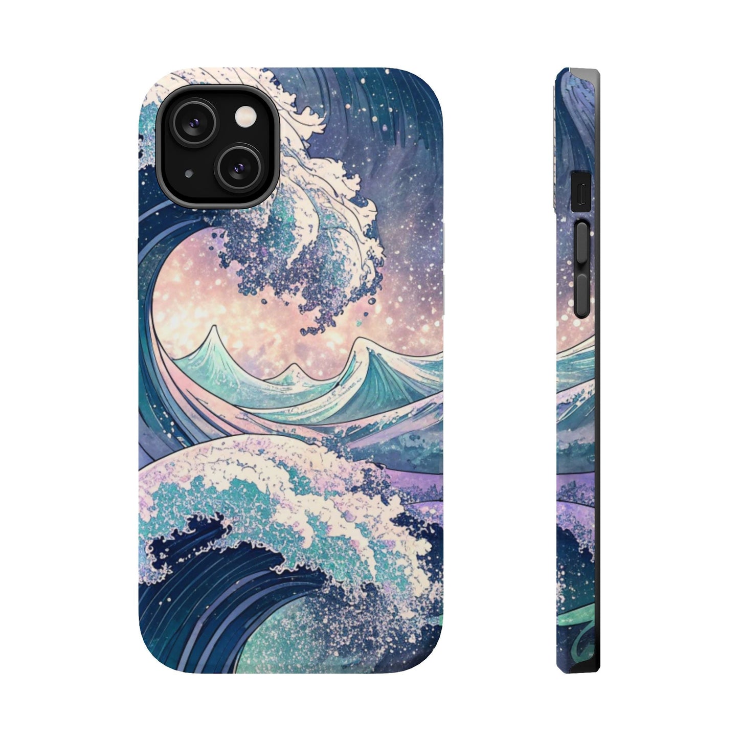 Crashing Waves Design iPhone case with magnetic MagSafe protection and artistic ocean wave artwork