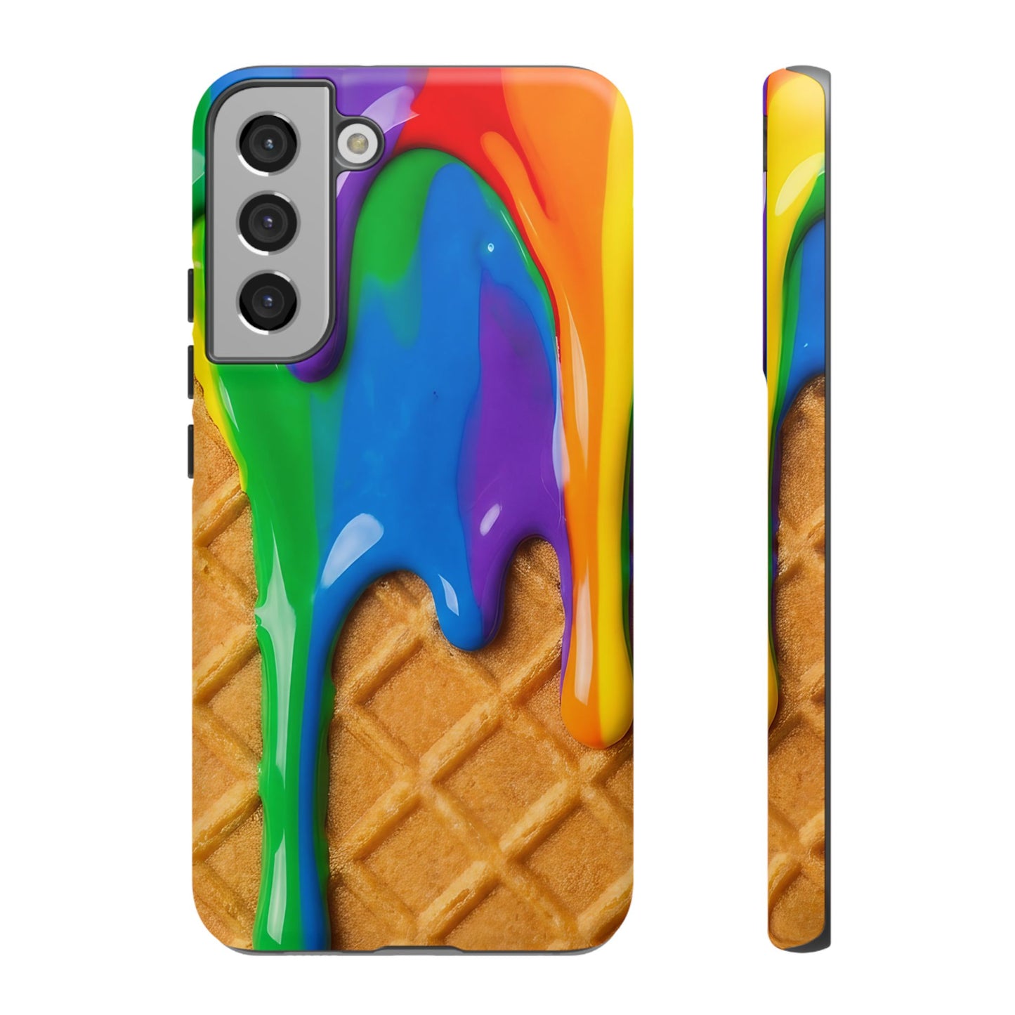 Rainbow Waffle Drip Samsung Phone Case — Tough Protective Cover
