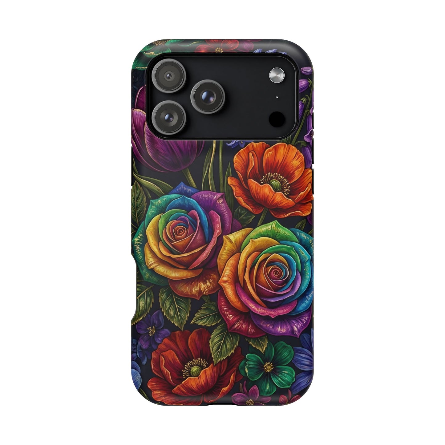 Rainbow Rose iPhone Tough Case — Magnetic Impact-Resistant Phone Case