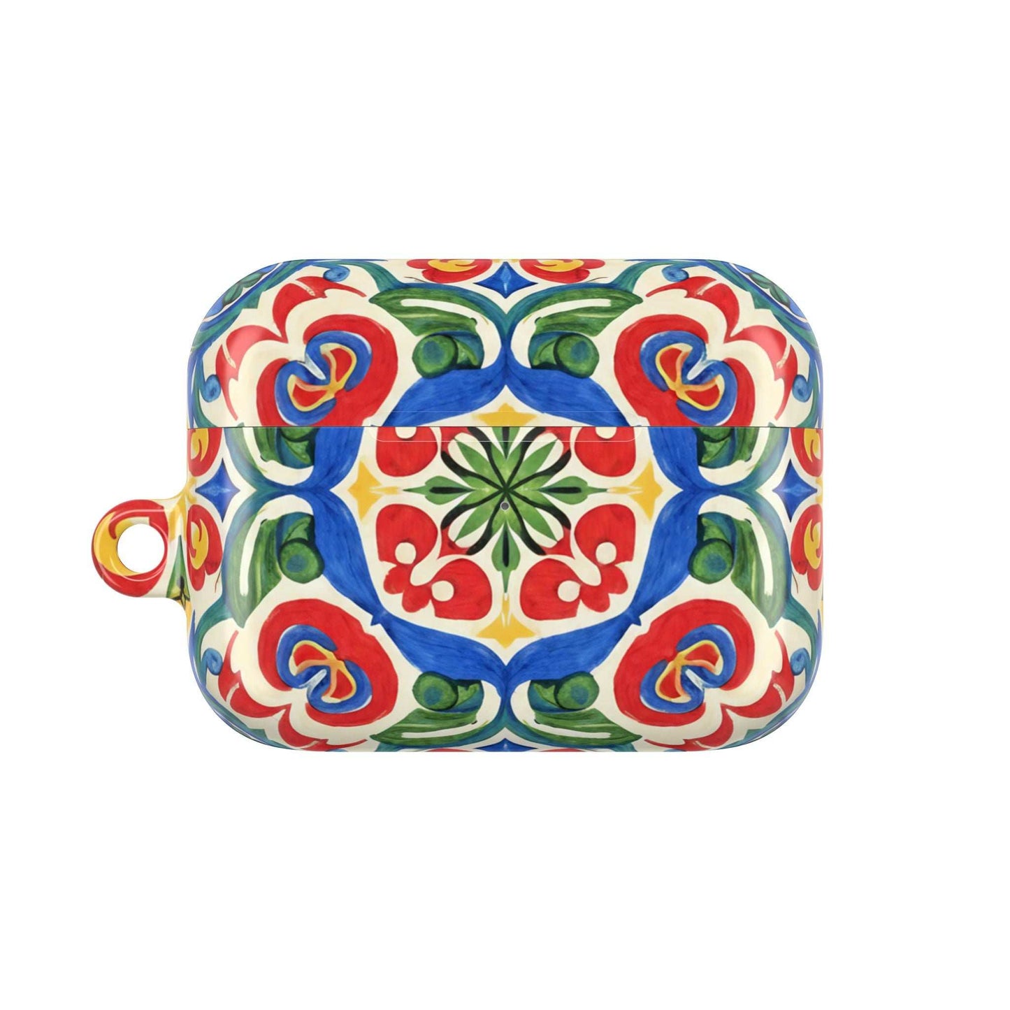 Mediterranean Hand-Painted Inspired Design Folk Tile AirPods Case — Spanish Ceramic Vibe