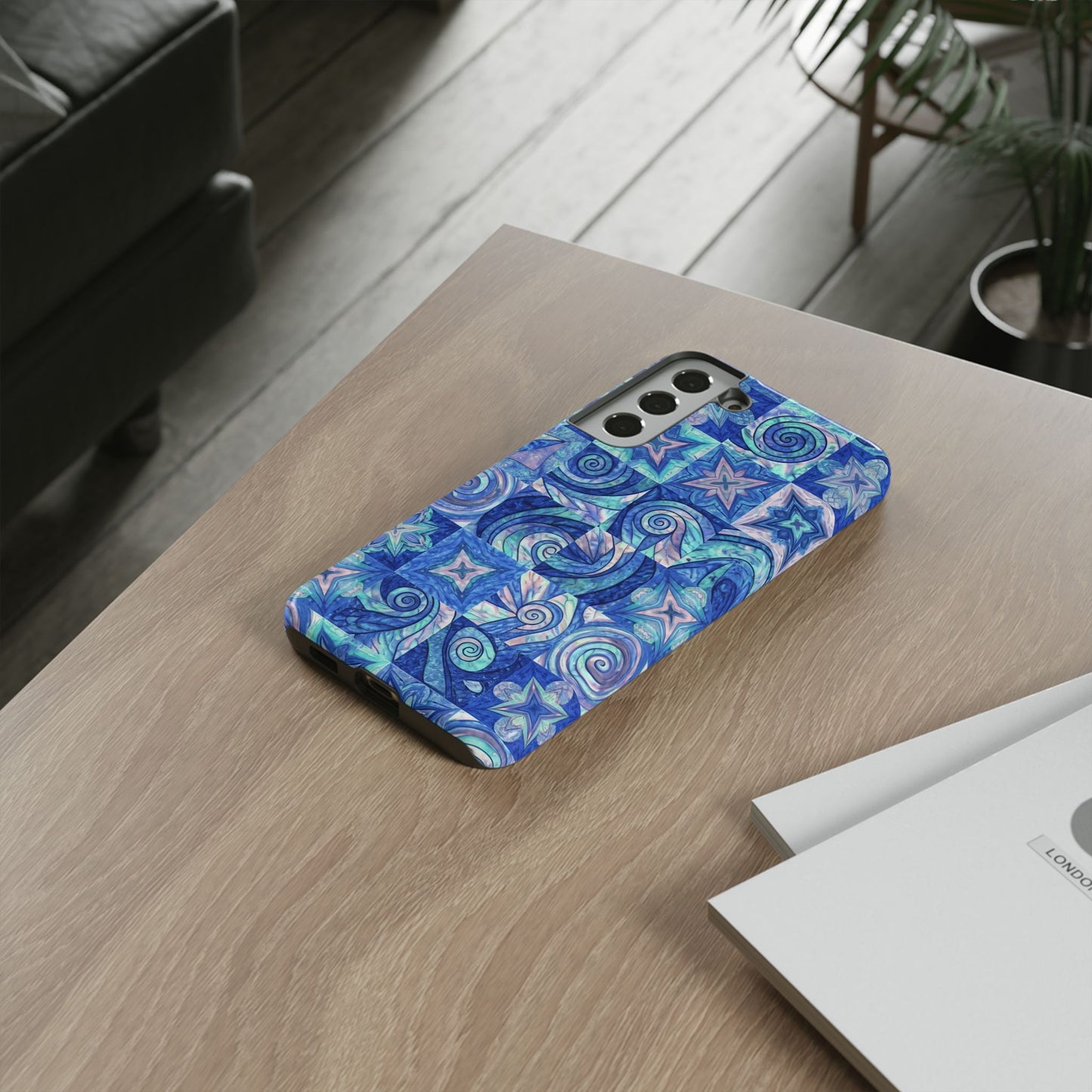 Sea Blue Abstract Samsung Tough Phone Case