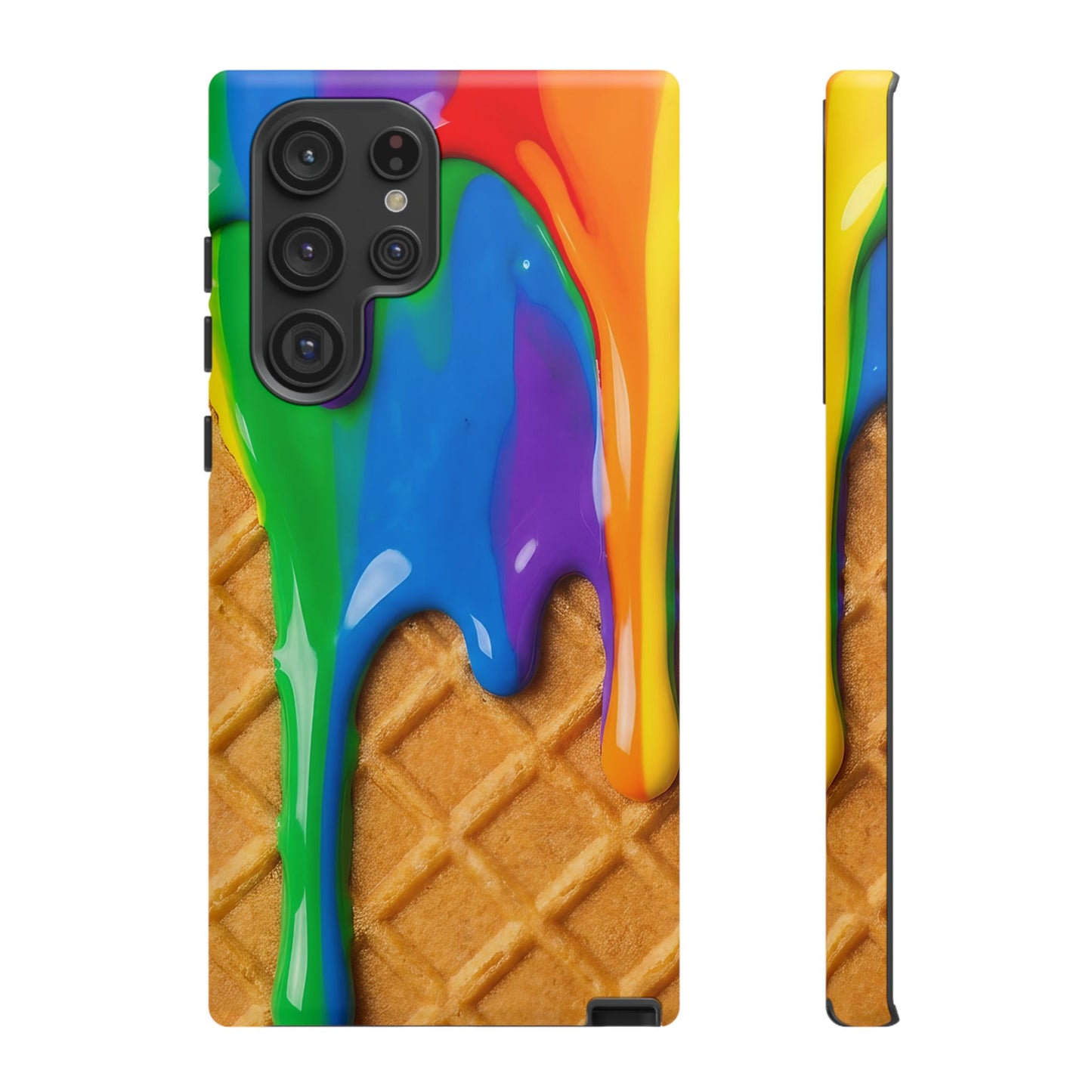 Rainbow Waffle Drip Samsung Phone Case — Tough Protective Cover