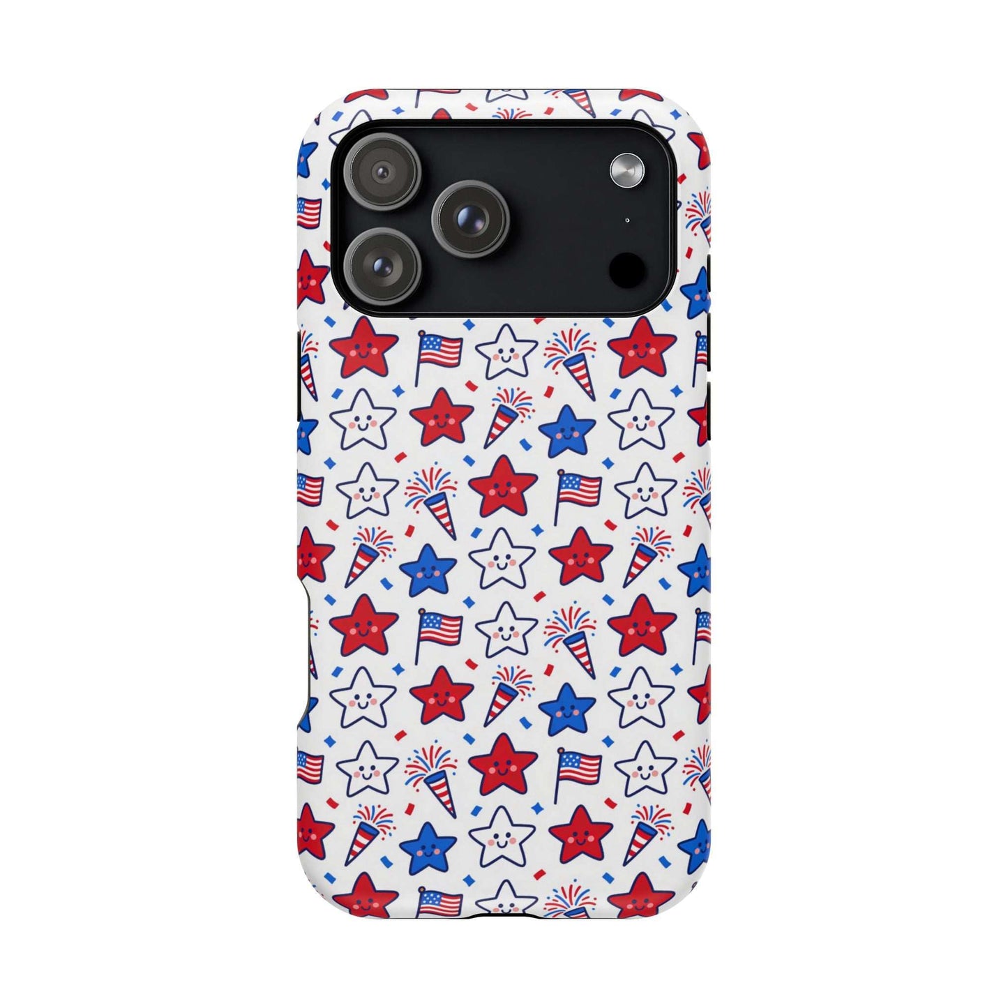 Kawaii 4th of July Phone Case – Cute Patriotic iPhone Case with MagSafe, Shockproof Protective Cover