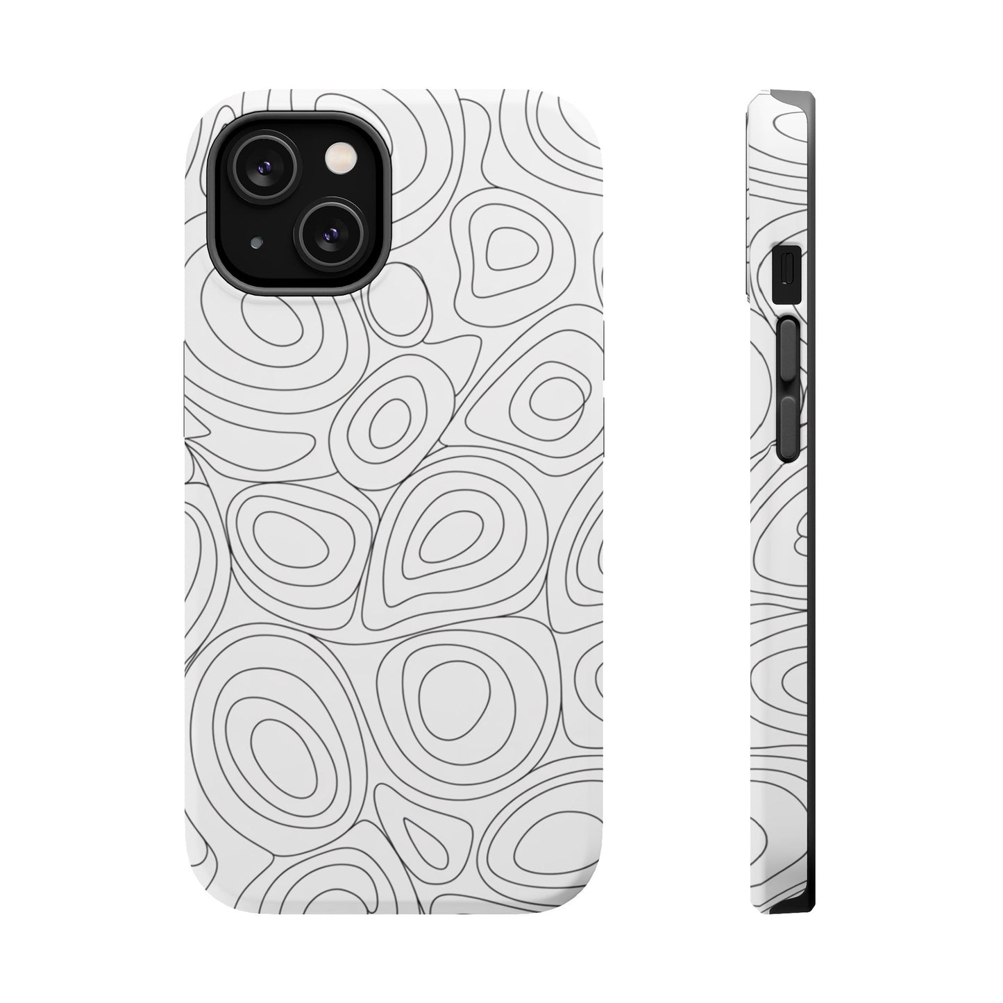 Black and White Abstract Circles Design iPhone Tough Case