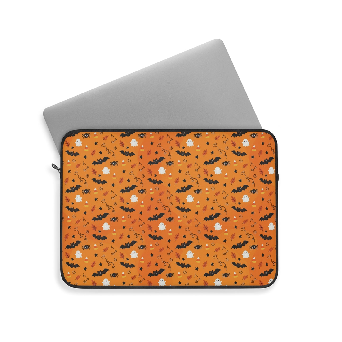 Boo-tiful Halloween Bat & Candy Orange Laptop Sleeve
