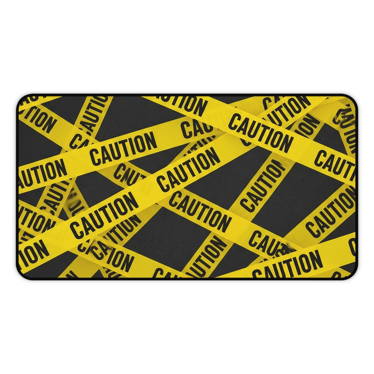 Desk Mat - Caution Tape Office Desk Accessory, Work from Home Gift, Modern Desk Pad