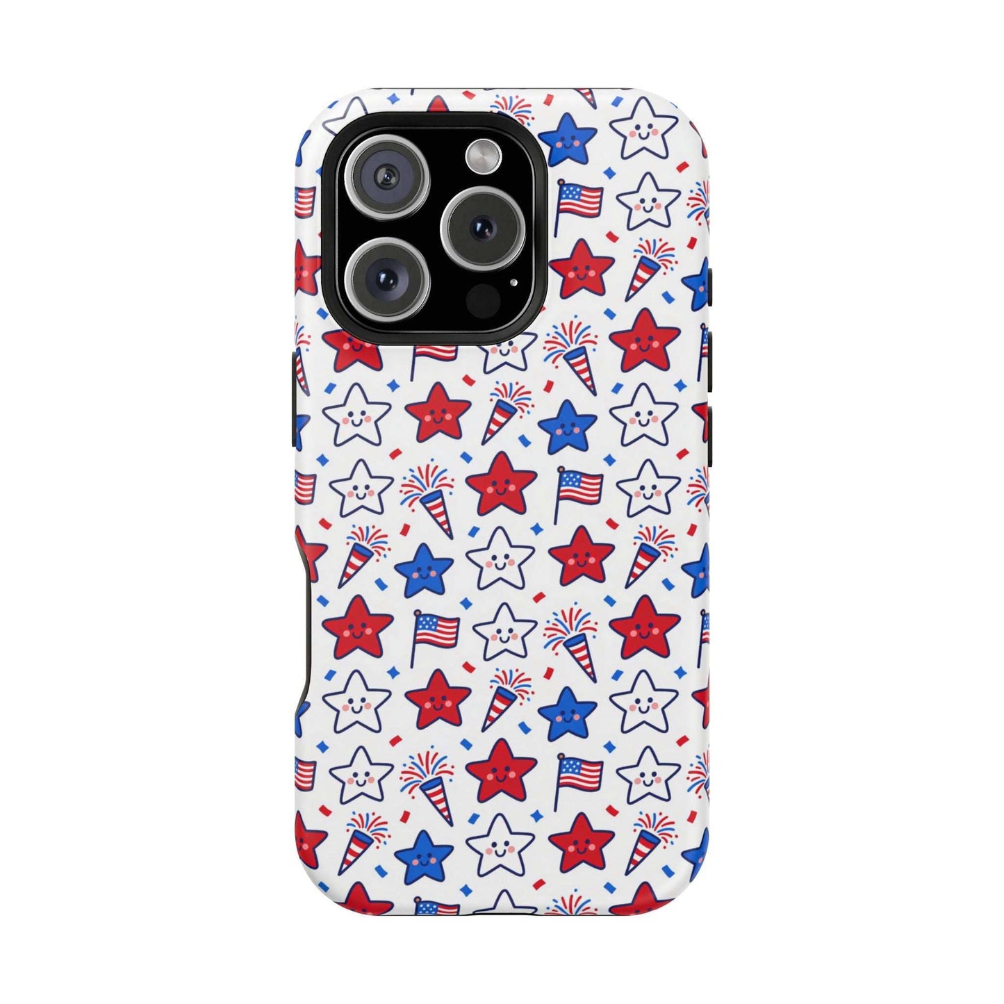 Kawaii 4th of July Phone Case – Cute Patriotic iPhone Case with MagSafe, Shockproof Protective Cover