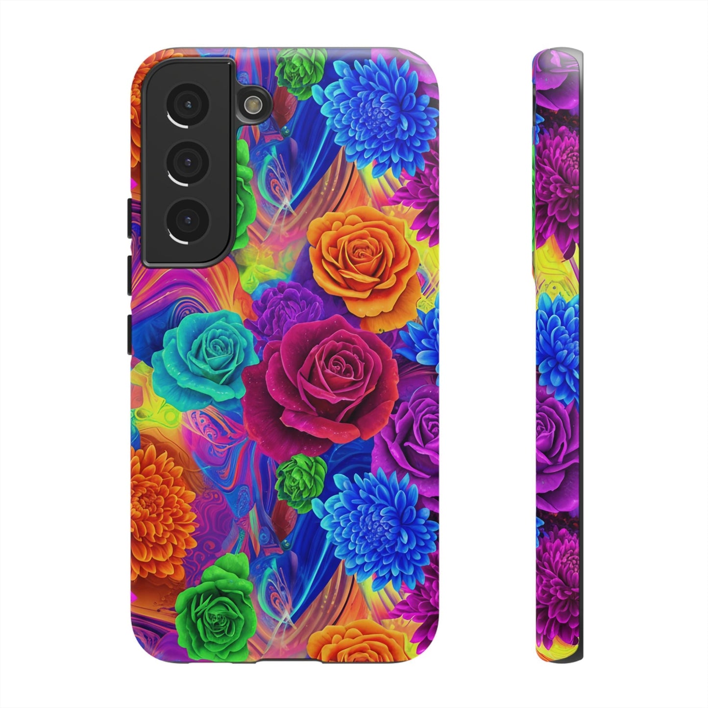 Vibrant Floral Samsung Phone Case with colorful roses and protective design for Samsung phones