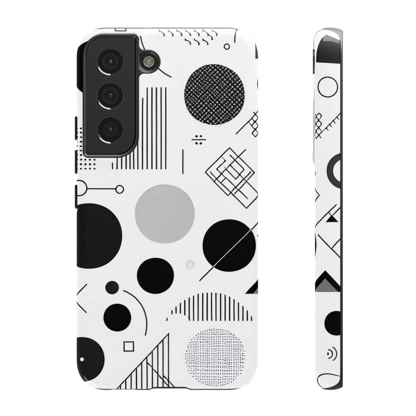 Black and White Abstract Art Design Samsung Tough Case